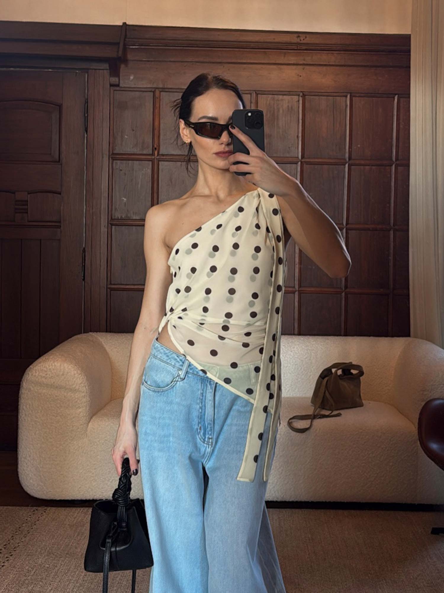 Enyarsa S Top - Pastel Yellow Polka Dot