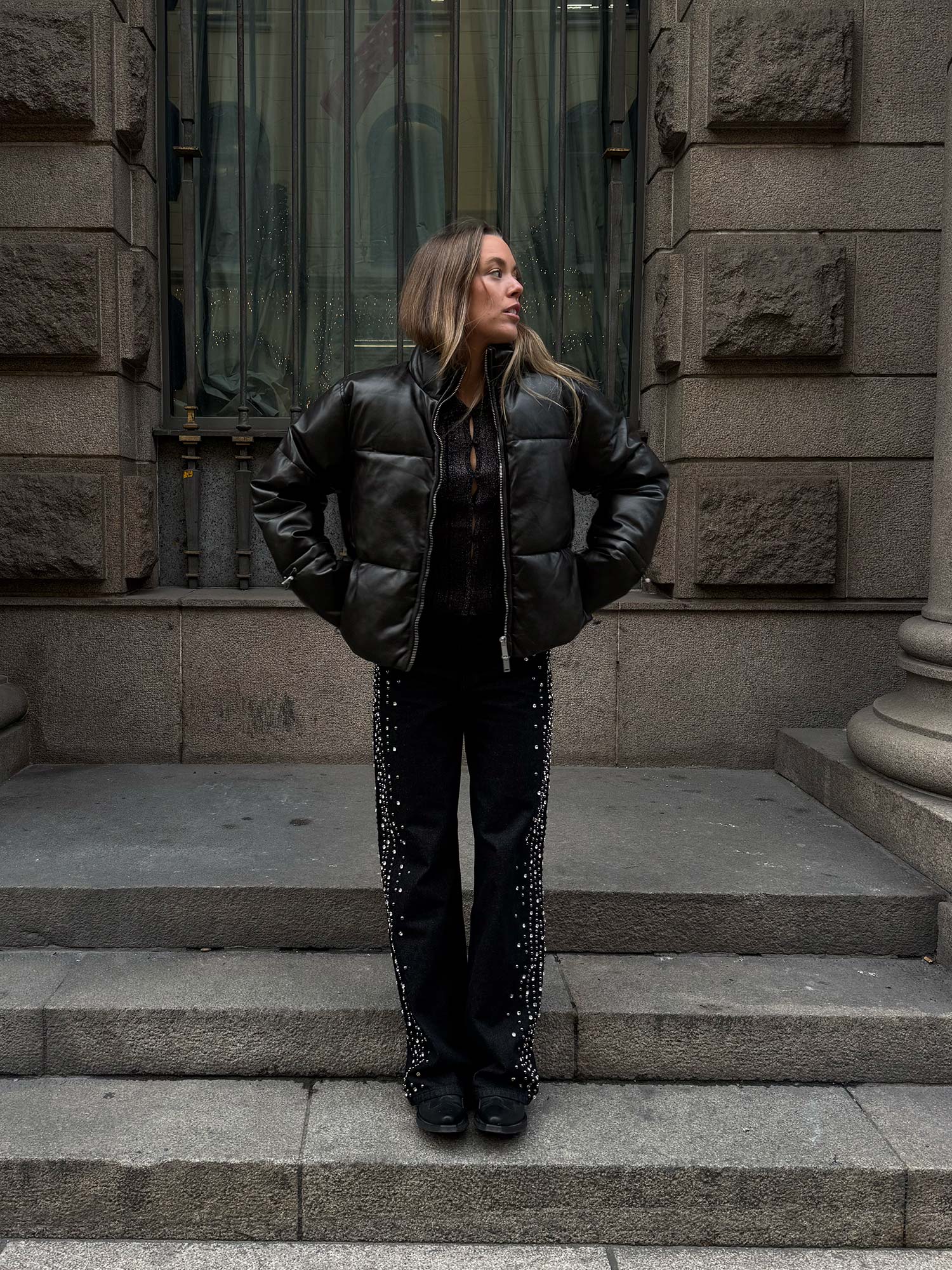 Ensini Jacket - Grained Black