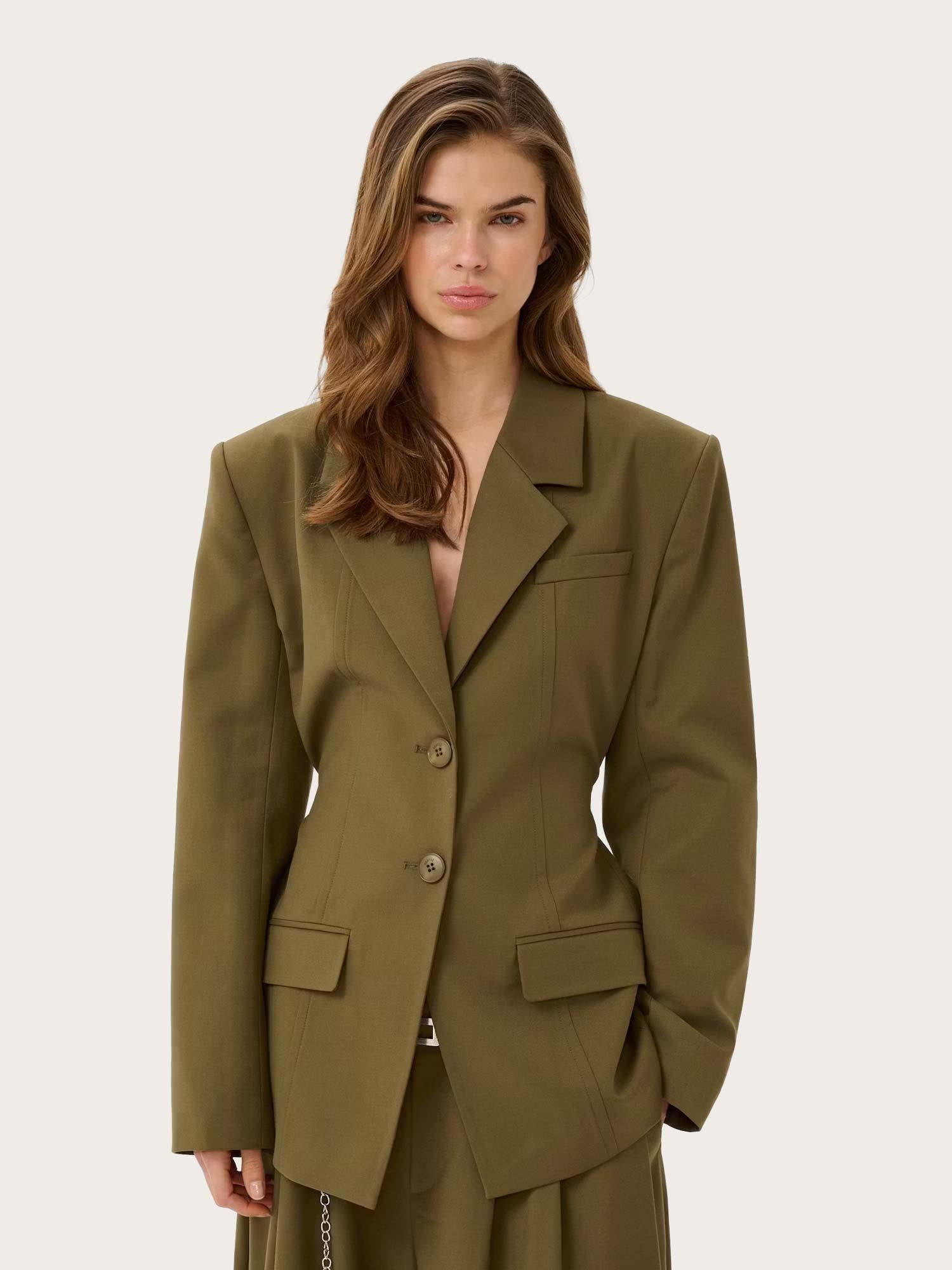 Olivia Blazer - Military Olive