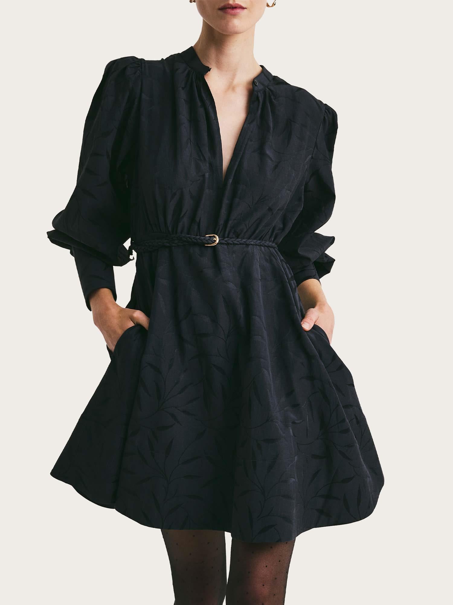 Jacquard Mini Dress - Anthracite