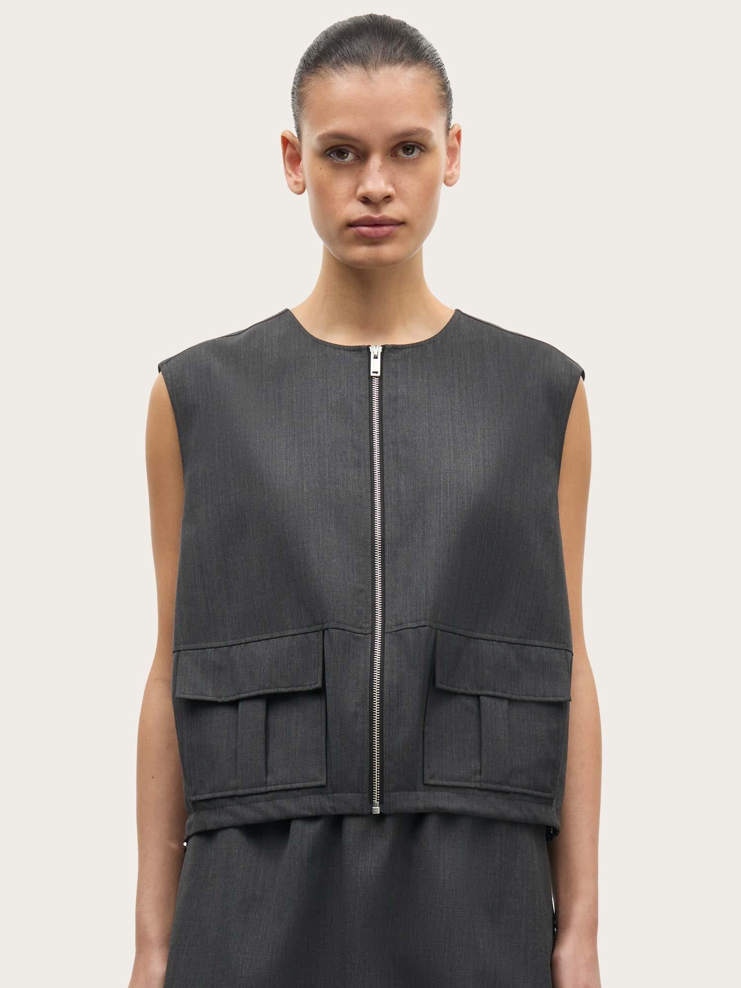 Sakelly Vest - Dark grey melange
