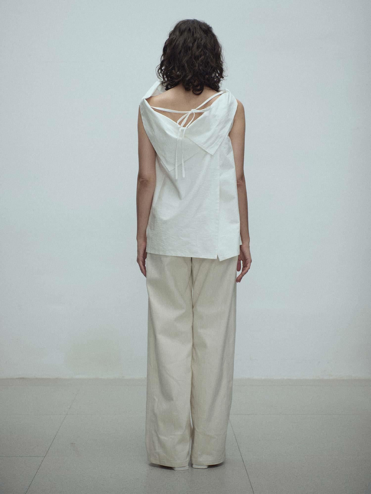 Tully Open Back Top - White