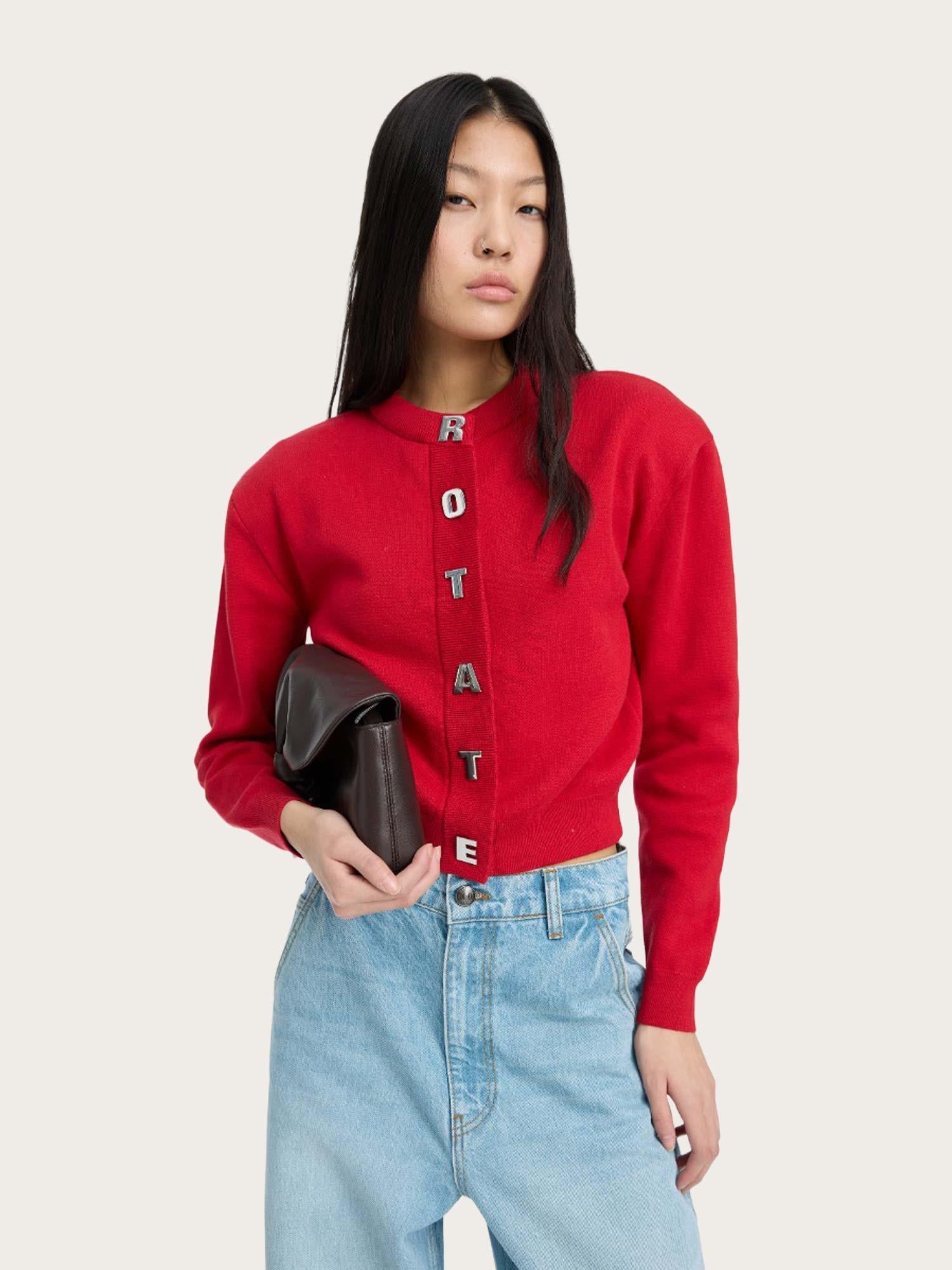 Firm Knit Cardigan - Scooter red