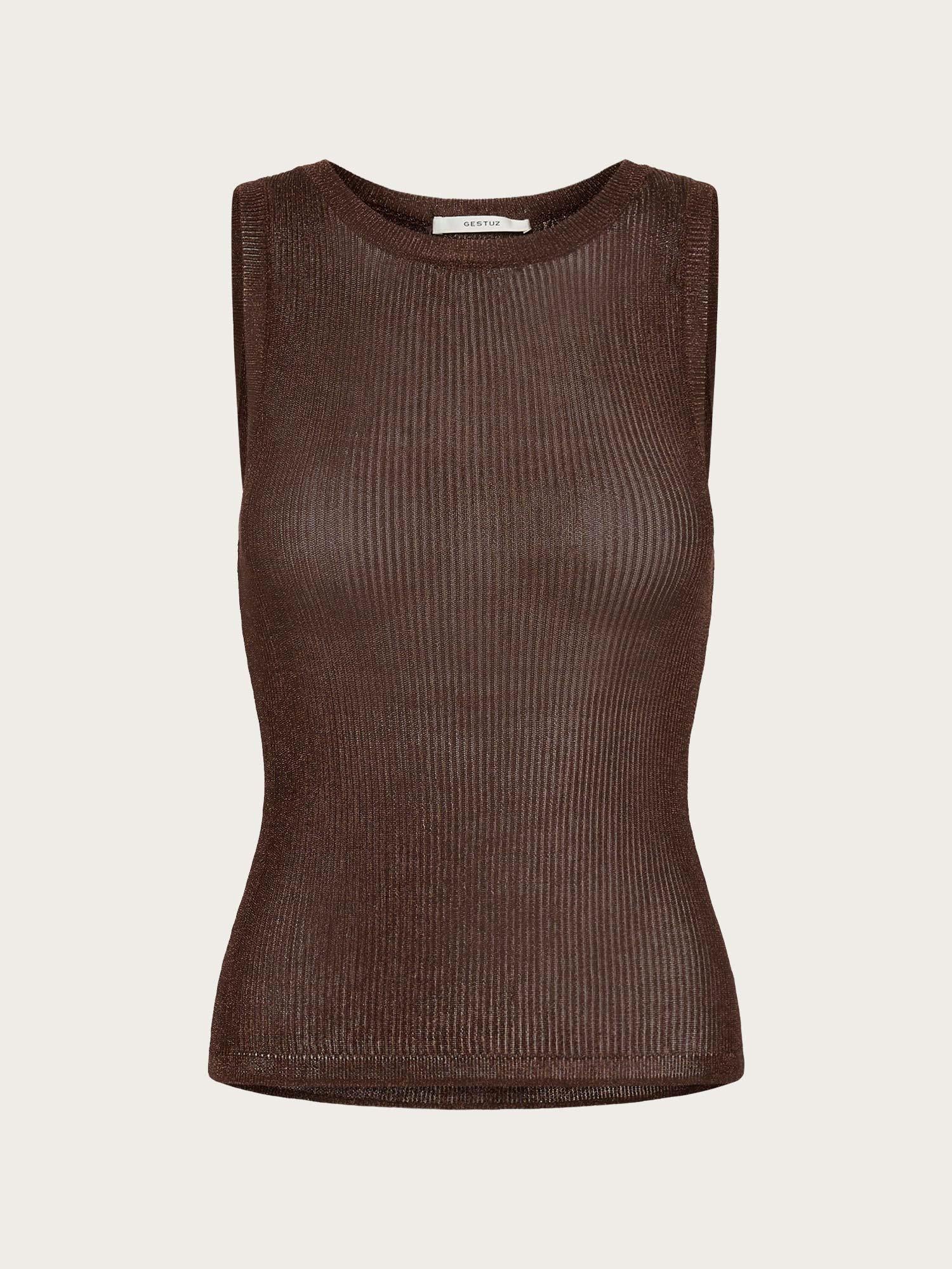 Silvi Tank Top - Deep Brown Metallic