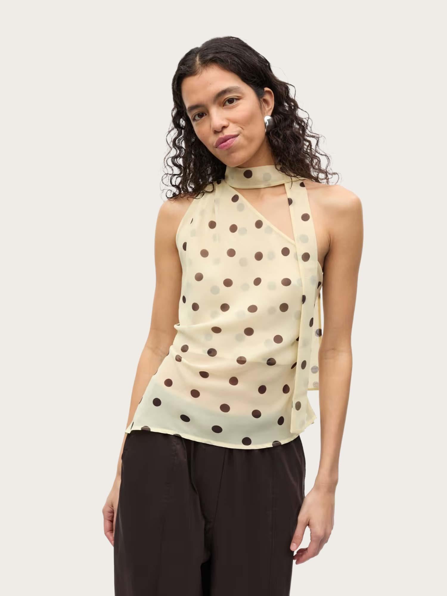 Enyarsa S Top - Pastel Yellow Polka Dot