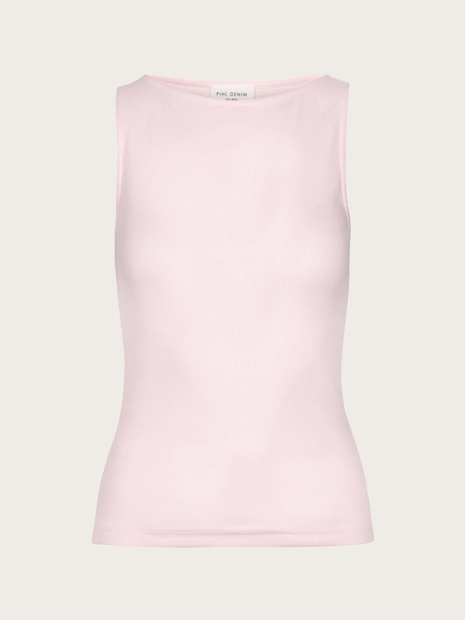 Peggy Rib Boatneck Top - Light Pink