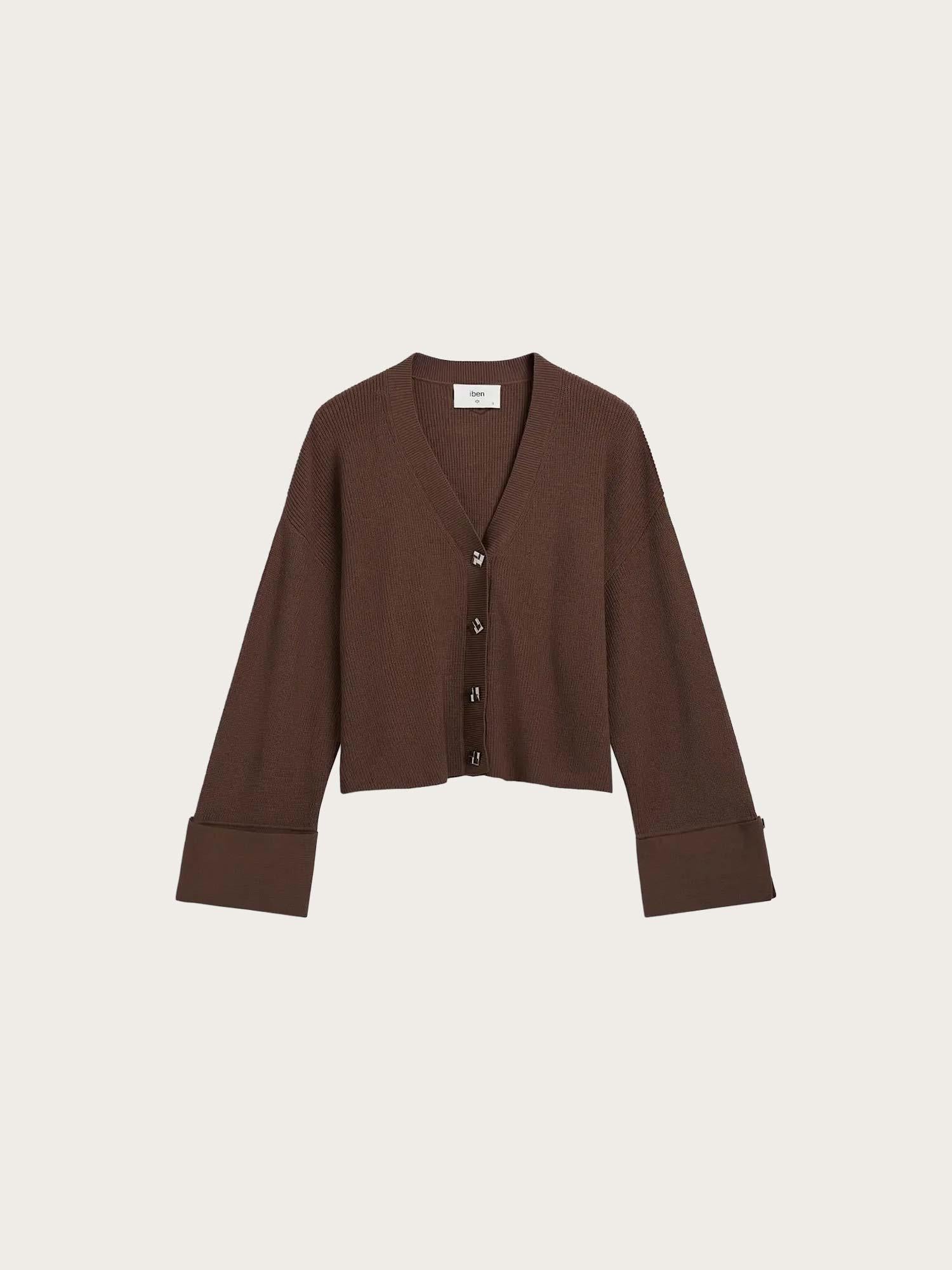 Atari Rib Cardigan - Walnut Brown