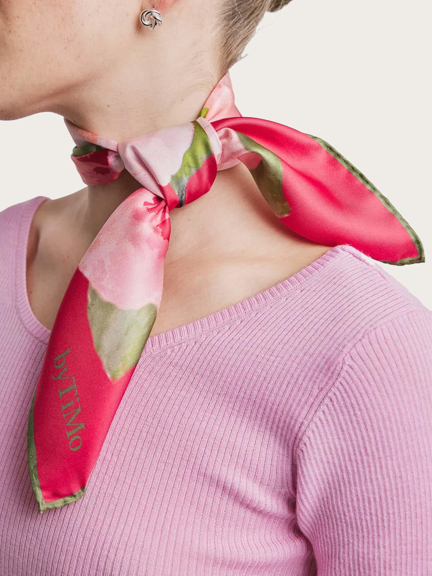 Silk Scarf Small - Rouge Fleur