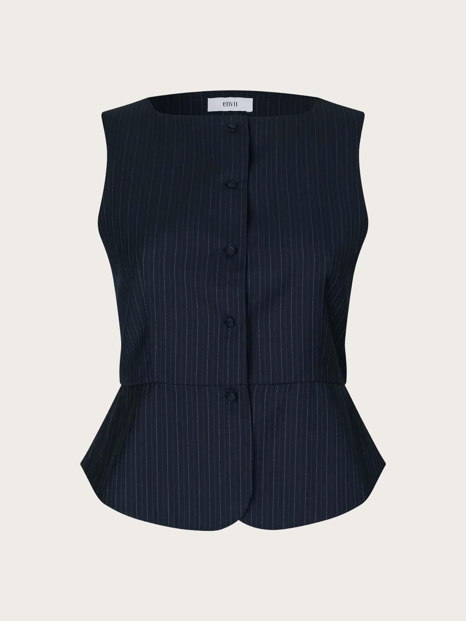 Enfresno Vest - Dark Navy Pinstripe