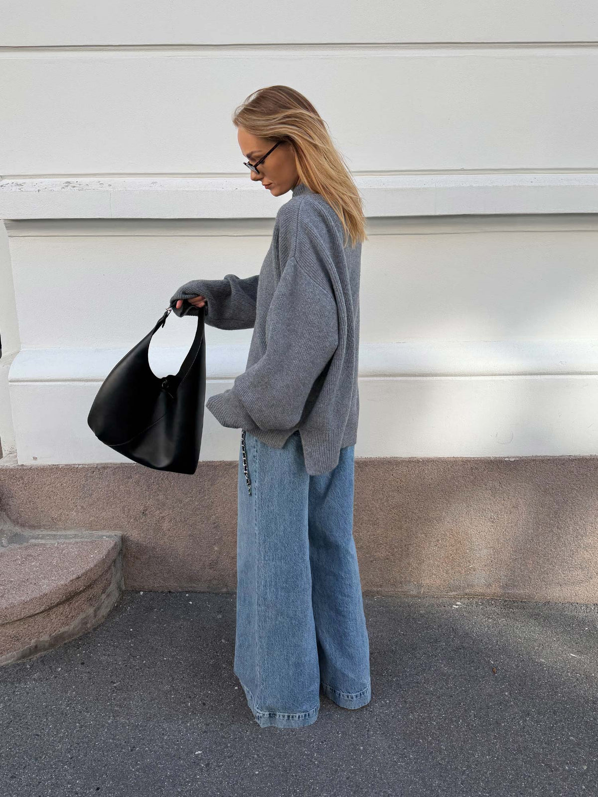 Frame Oversized Sweater - Gray Camo