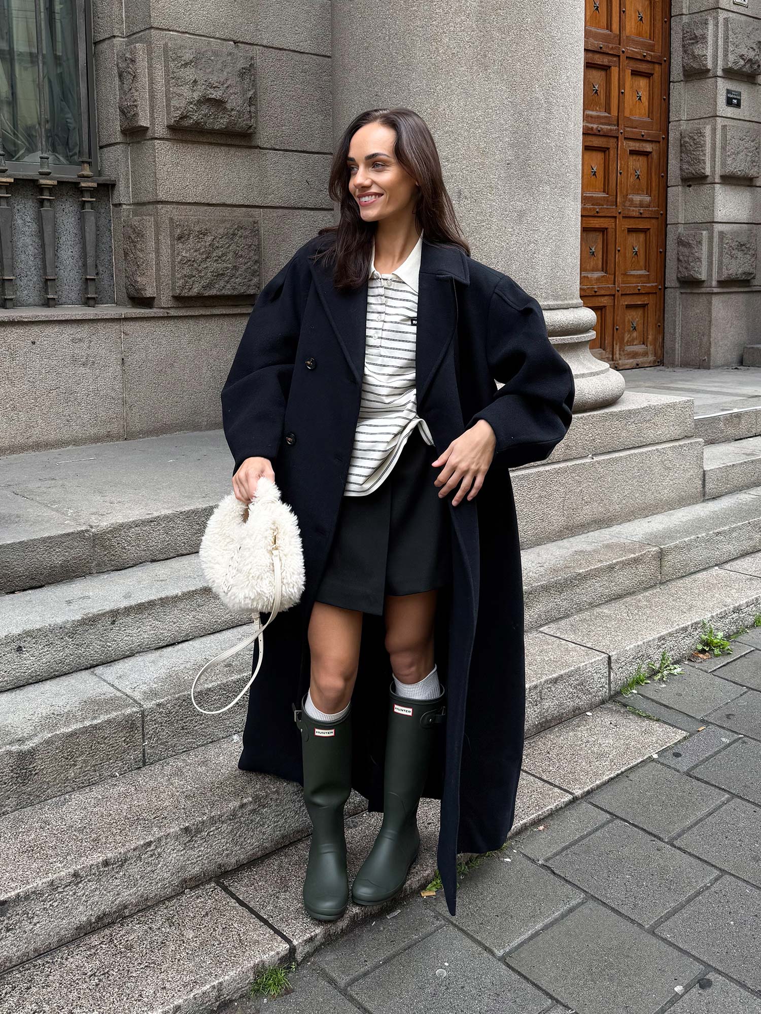 Peacoat Wool Long Coat - Sky Captain