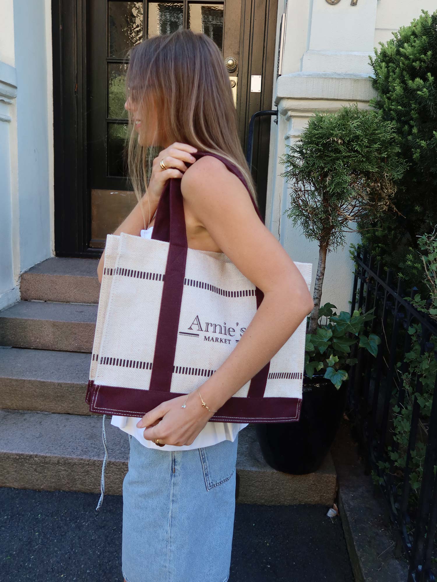 Riviera Market - Natural/Burgundy