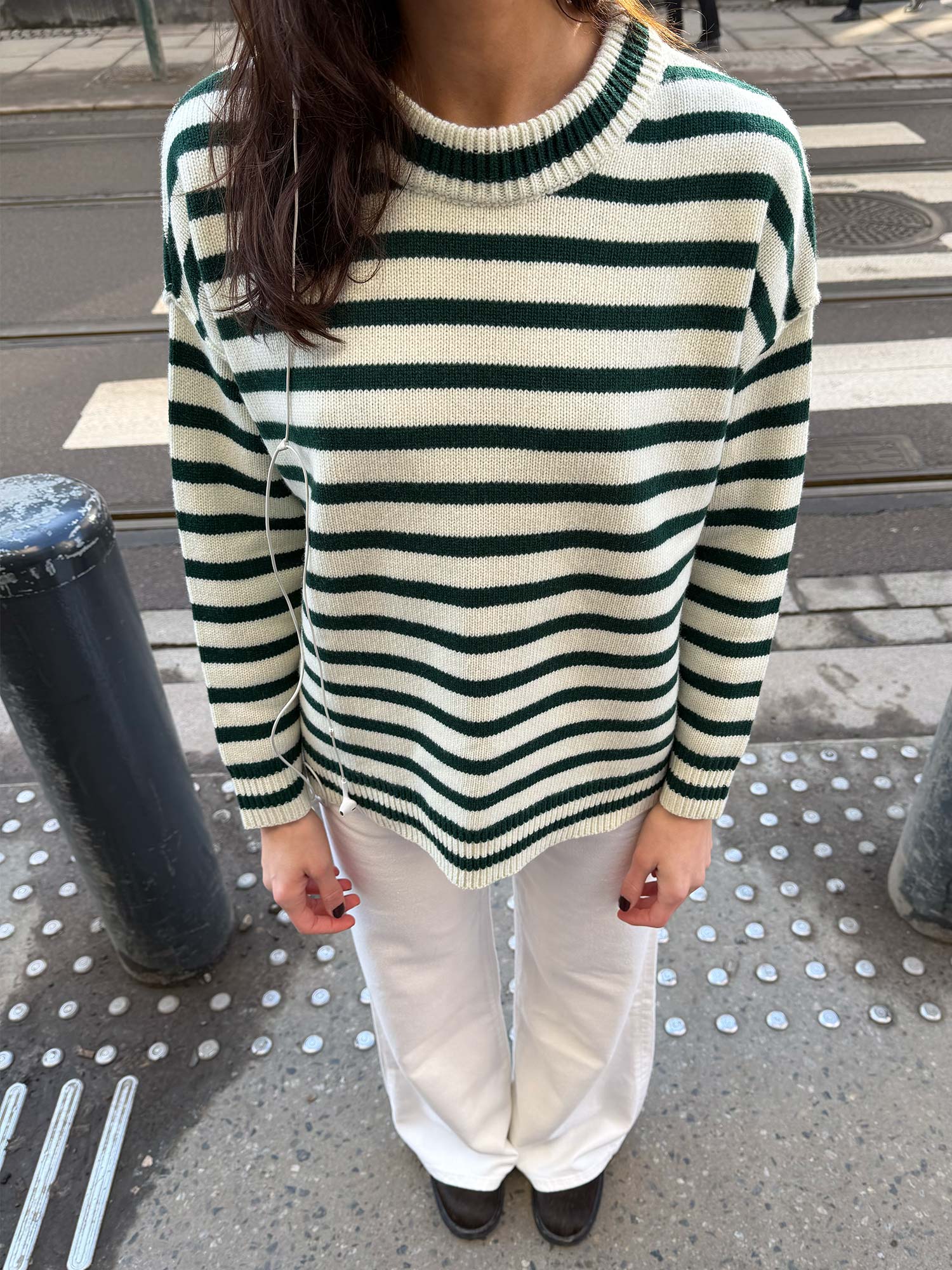 Kayne Stripe - Offwhite/Ivy Green