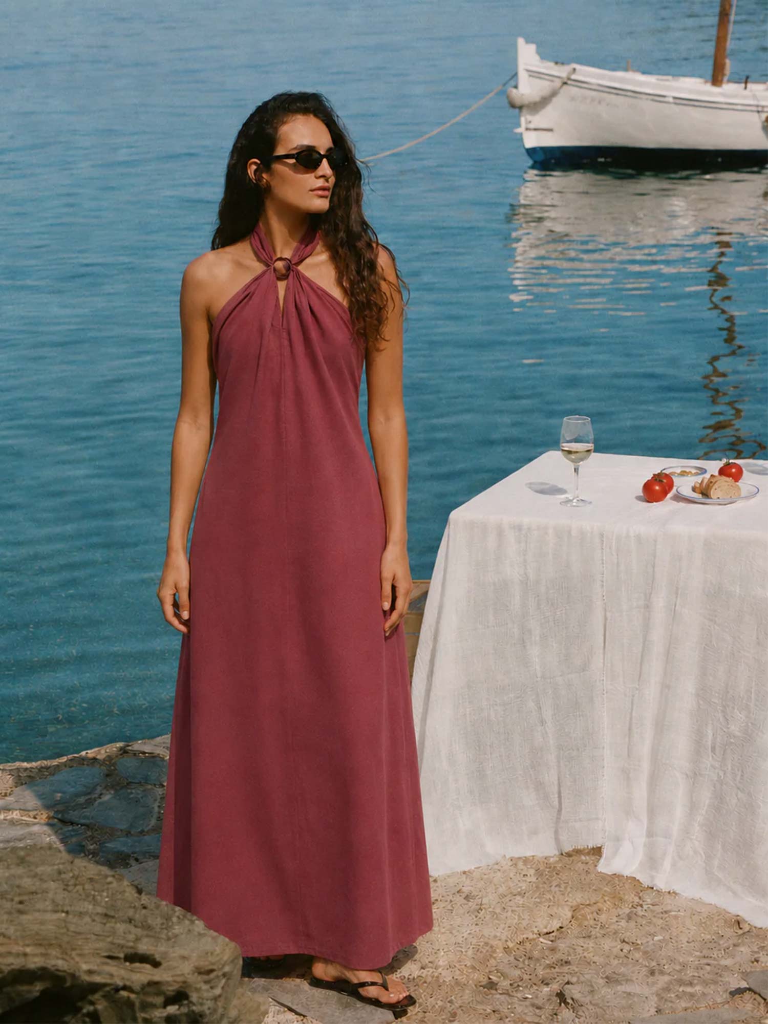 Lourdes Maxi Dress - Rhubarb