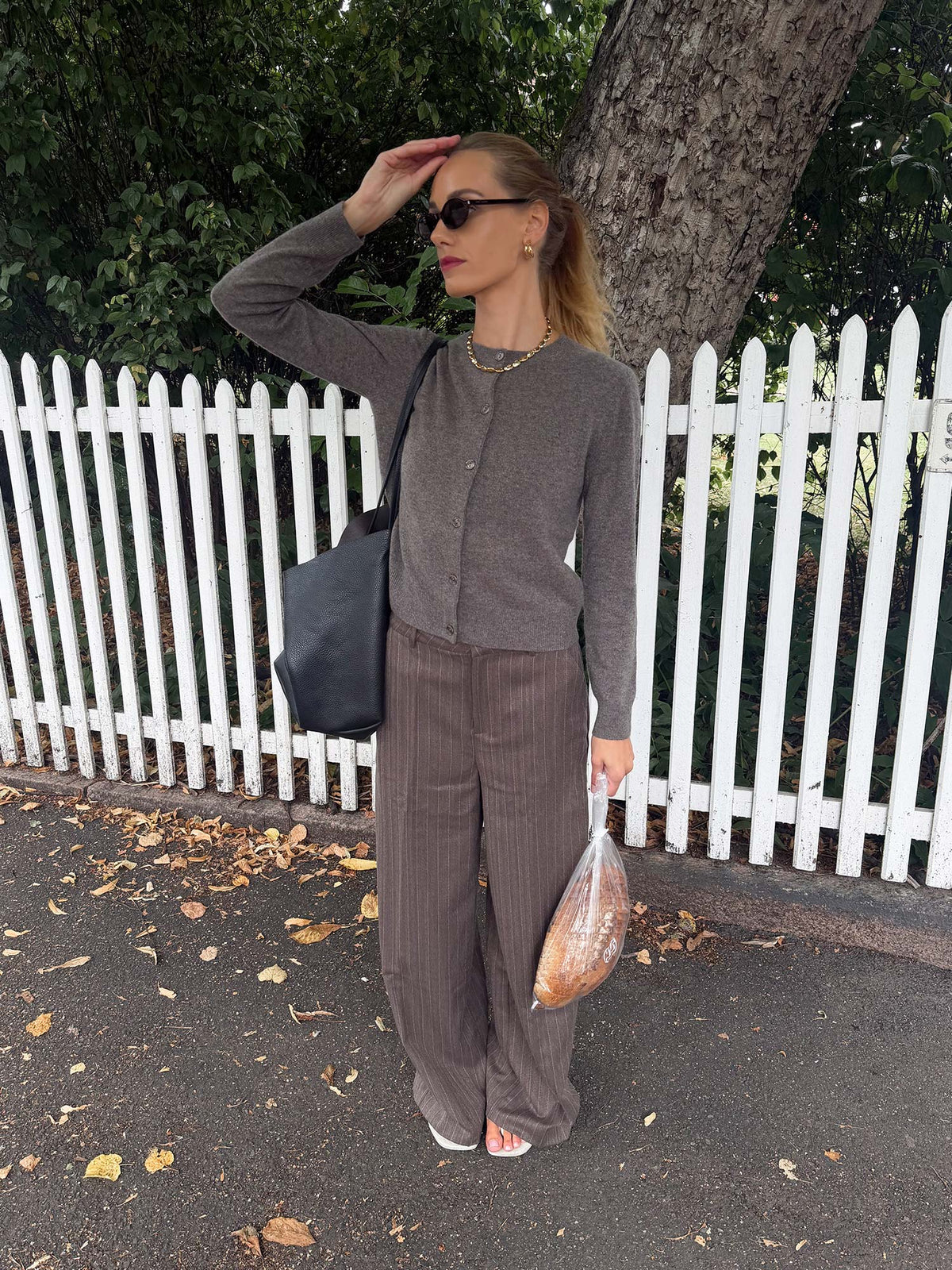 Reign Tailored Structured Pants - Mole Stripe