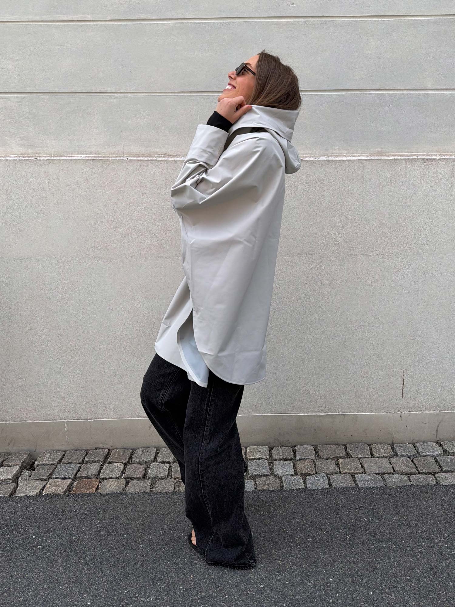 Bergen Poncho - Mist Grey