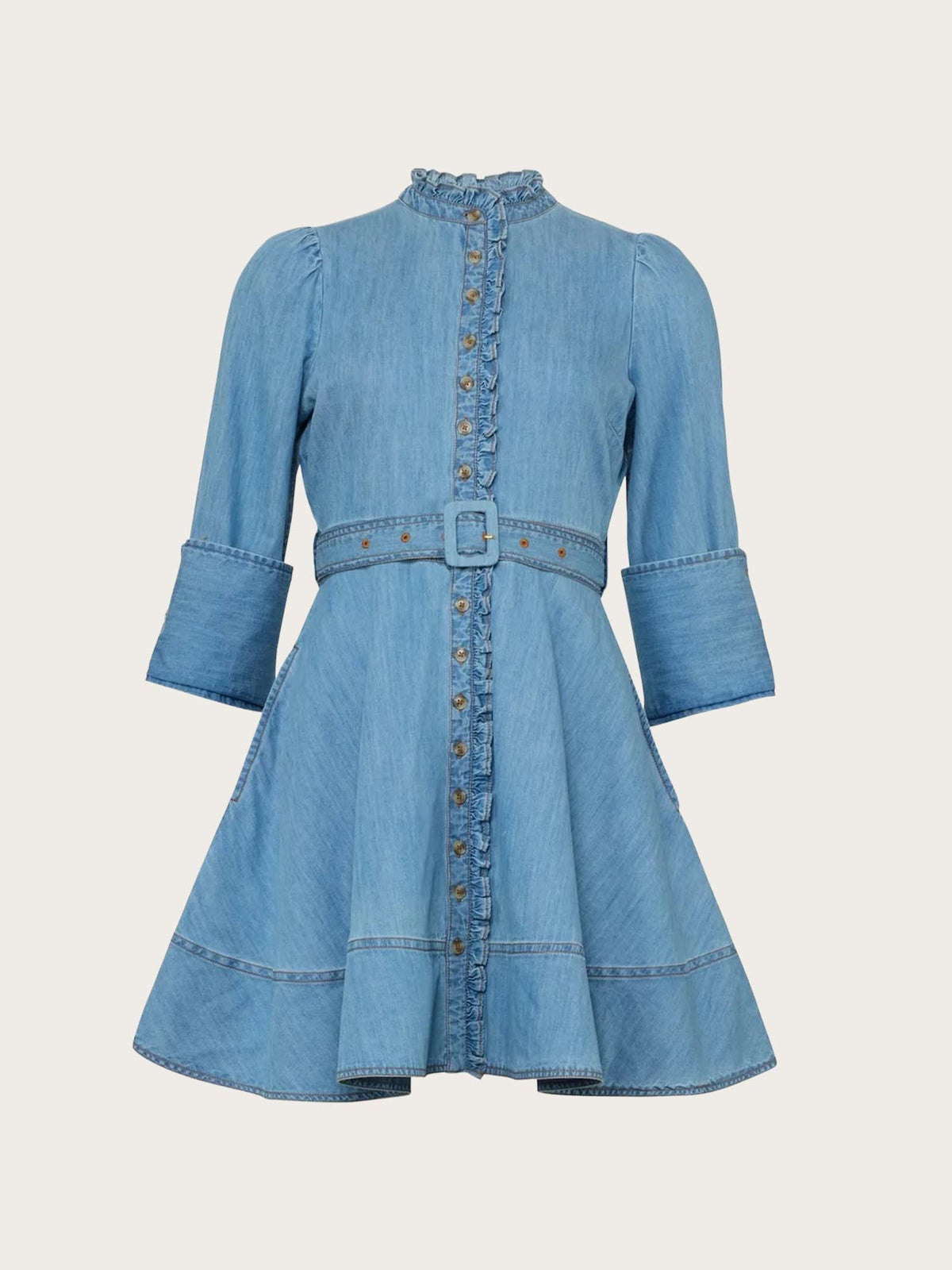Denim Mini Dress - Light Blue
