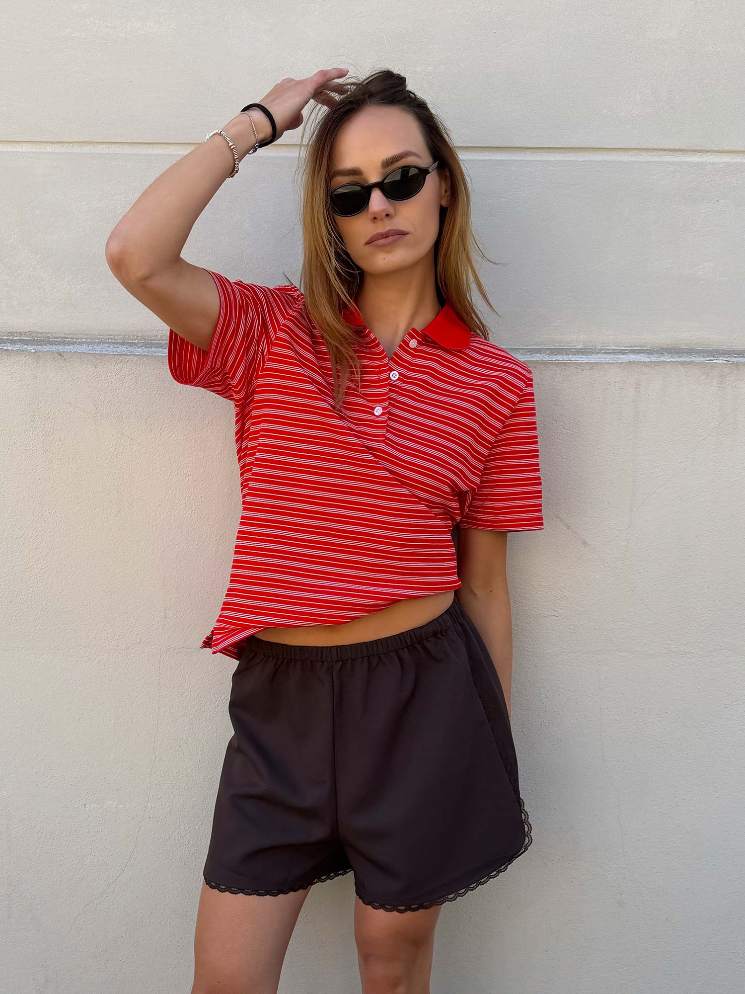 Light Terry Marlo Polo Tee - Fiery Red/Fairy Tale/Vanilla
