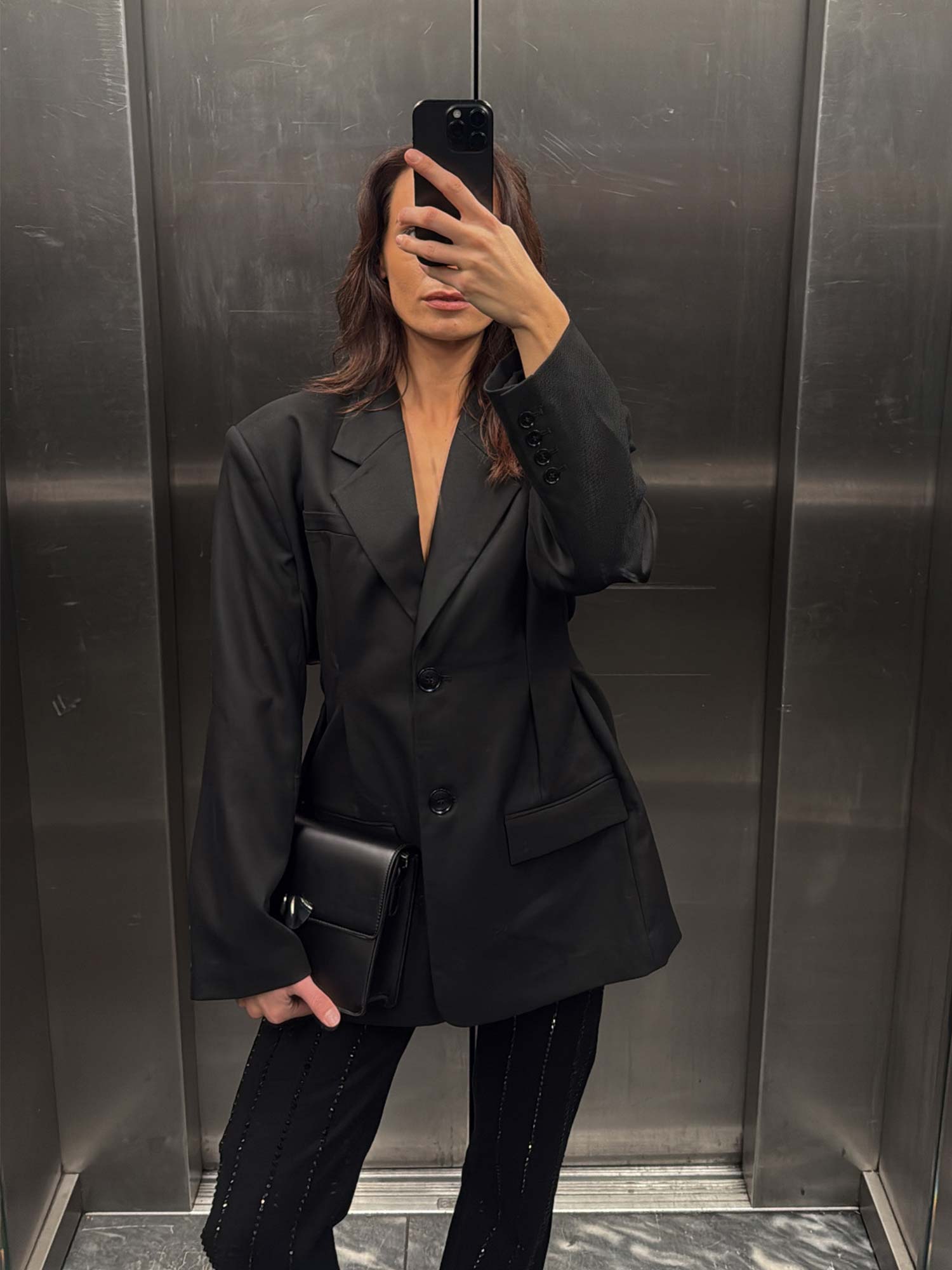 Paula Waist Blazer - Black