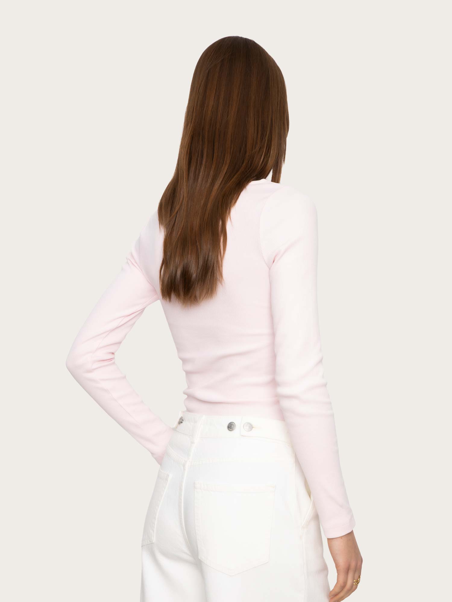 Petronella Rib Boatneck - Light Pink