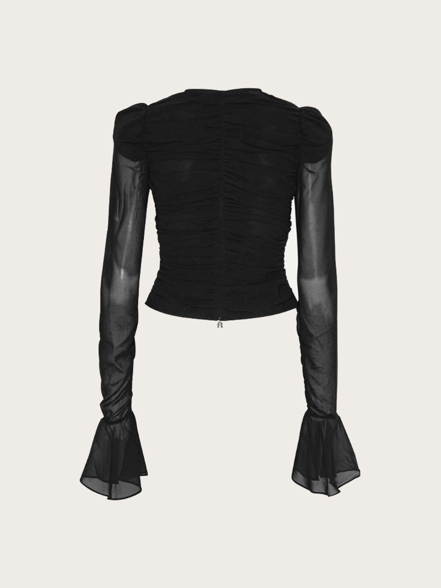 Chiffon Longsleeved Top - Black
