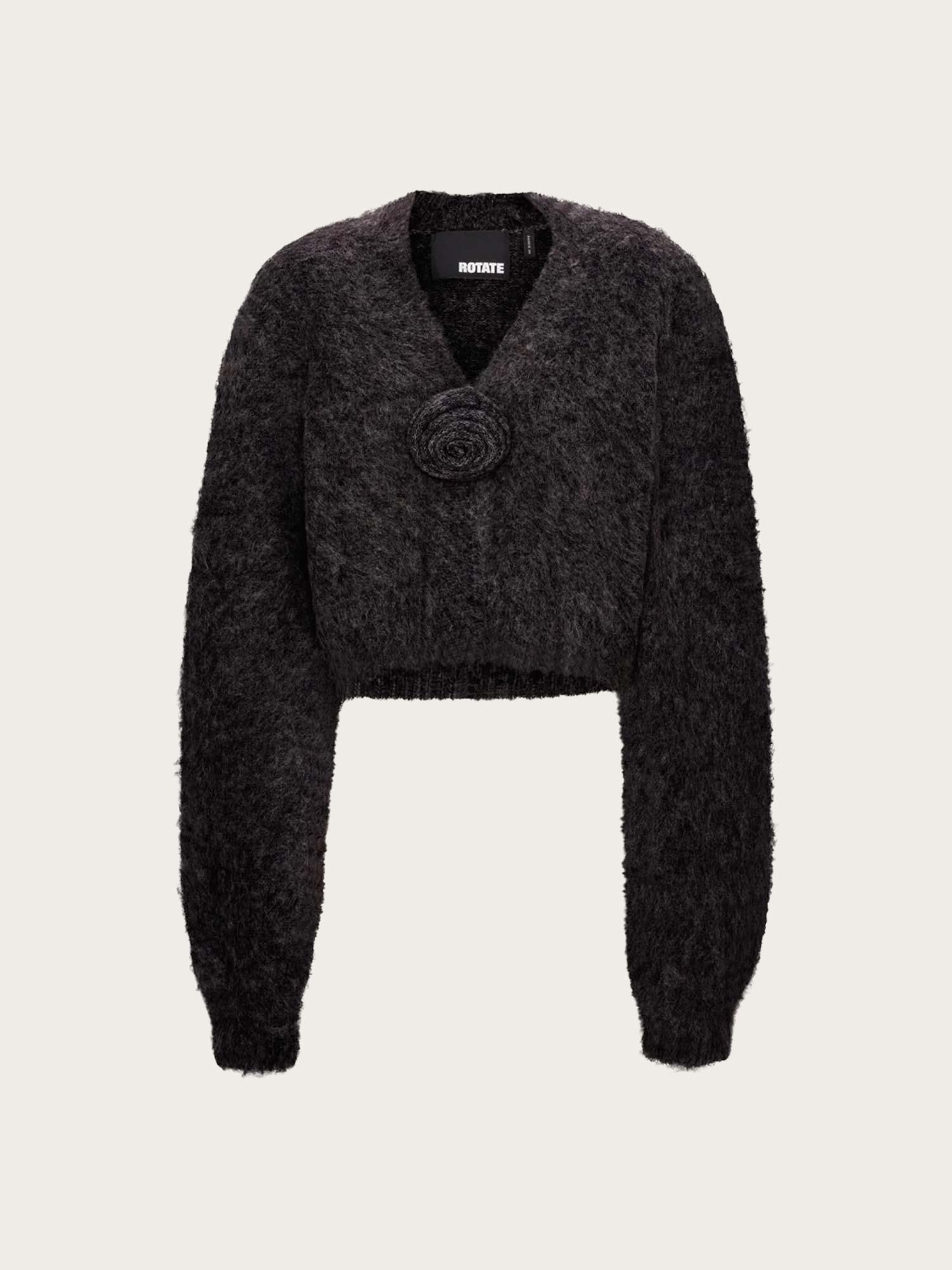 Knit Cropped Cardigan - Black