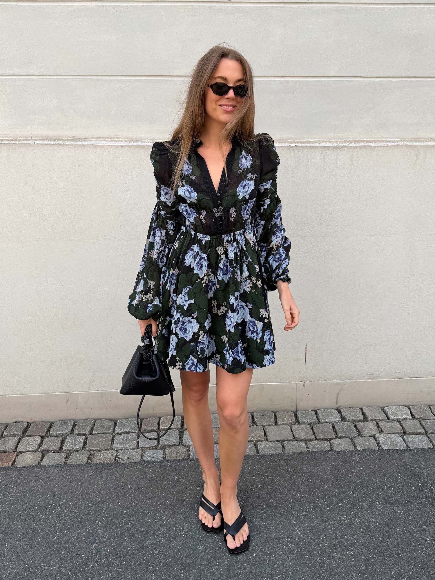 Georgette V-Neck Dress - Amadora