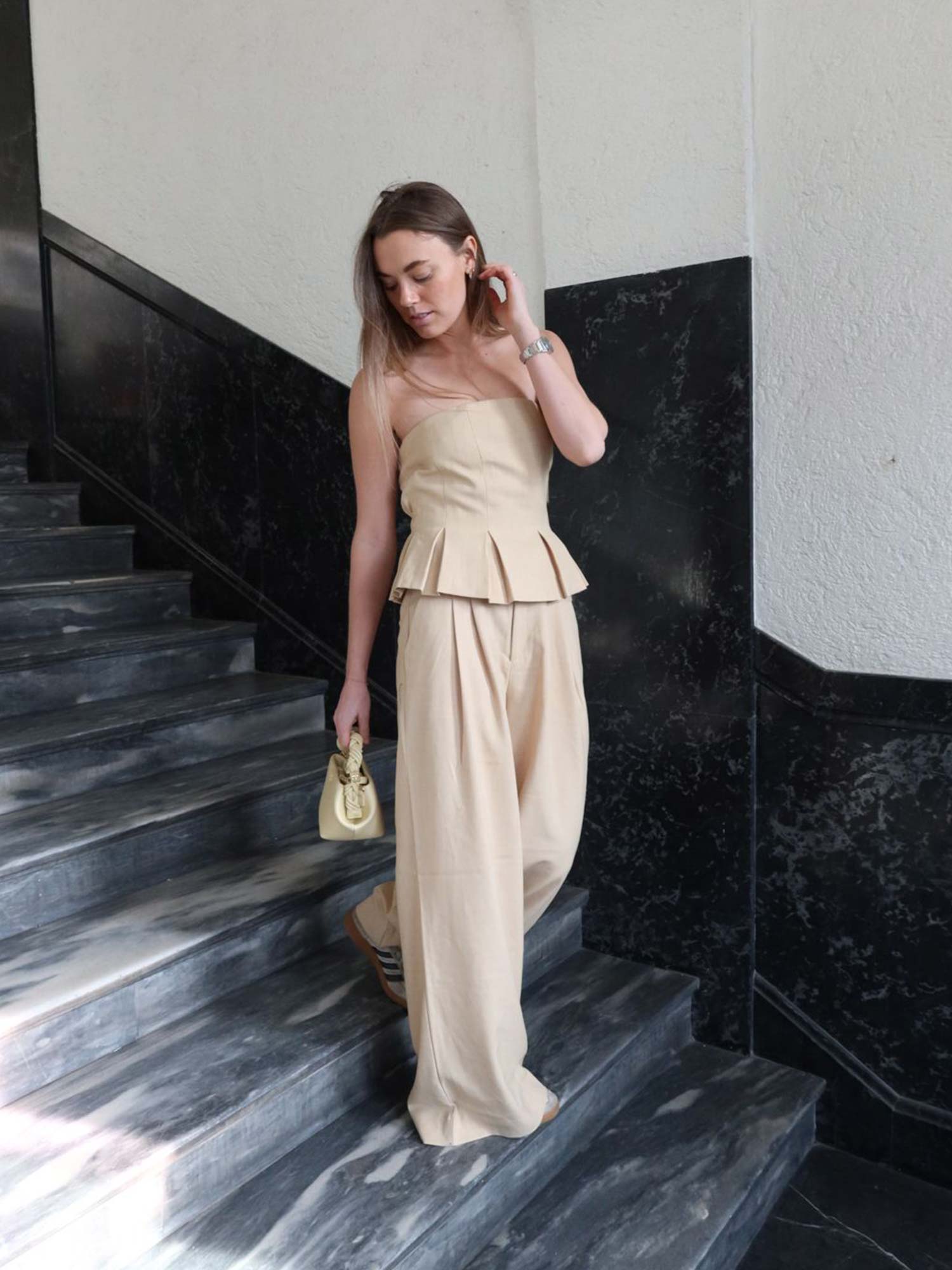 Stacy Corsage - Pale Hay Melange