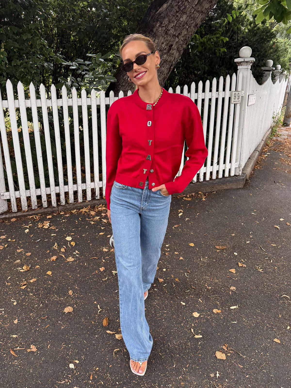 Firm Knit Cardigan - Scooter red