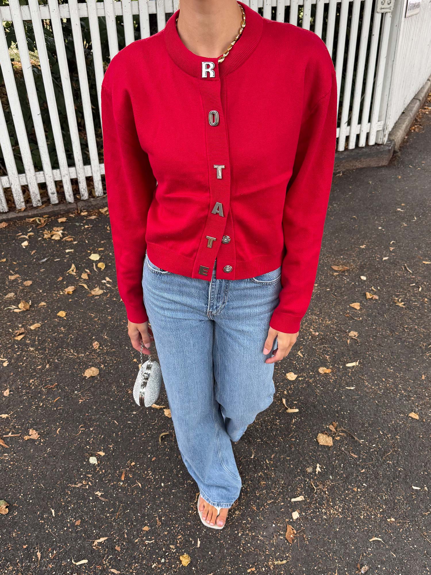 Firm Knit Cardigan - Scooter red