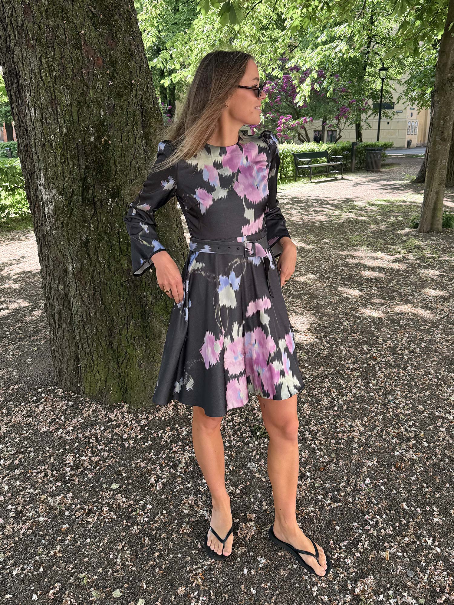Tailored Satin Mini Dress - Cascade