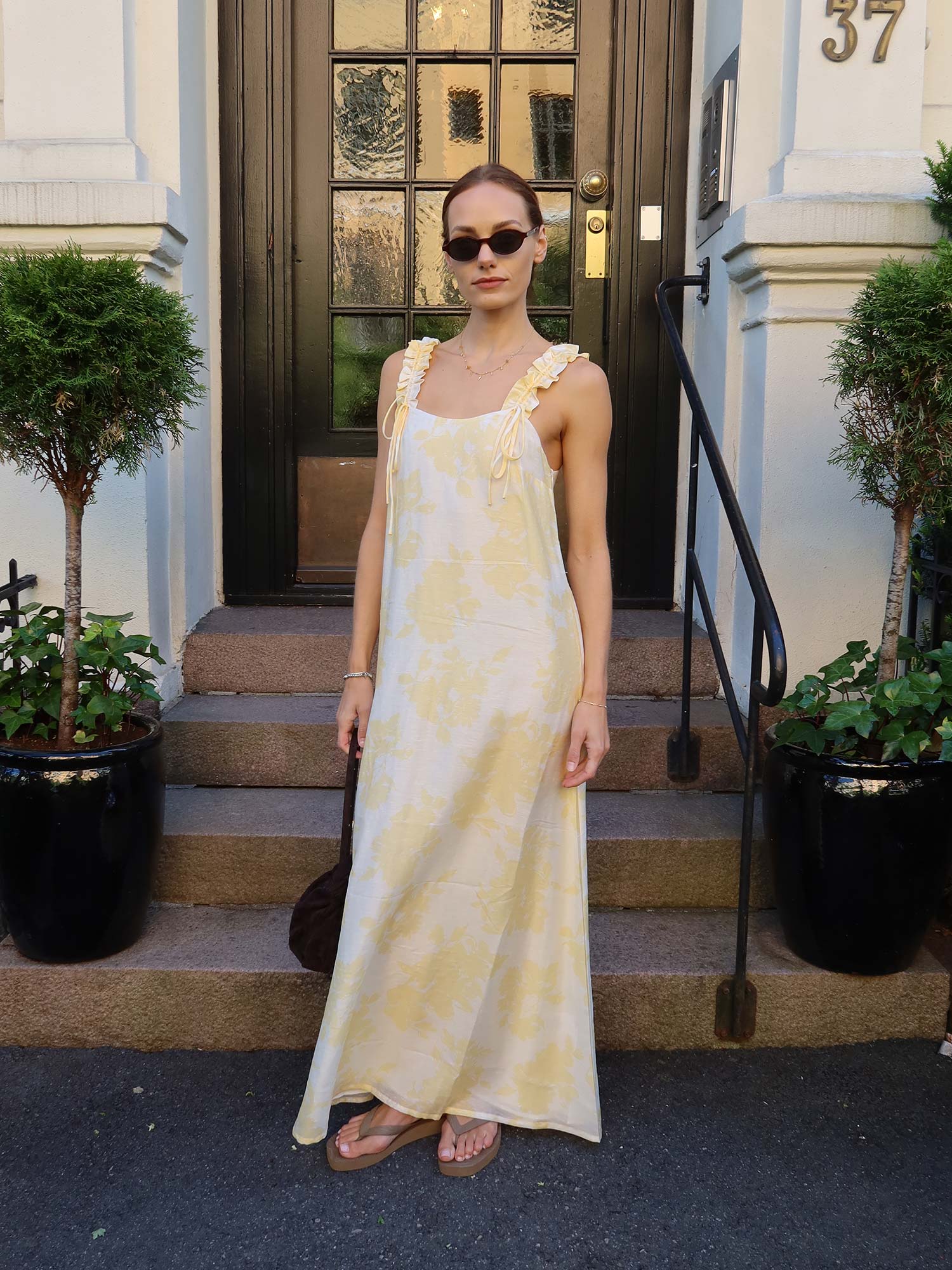 Zaha Dress - Yellow Floral Print