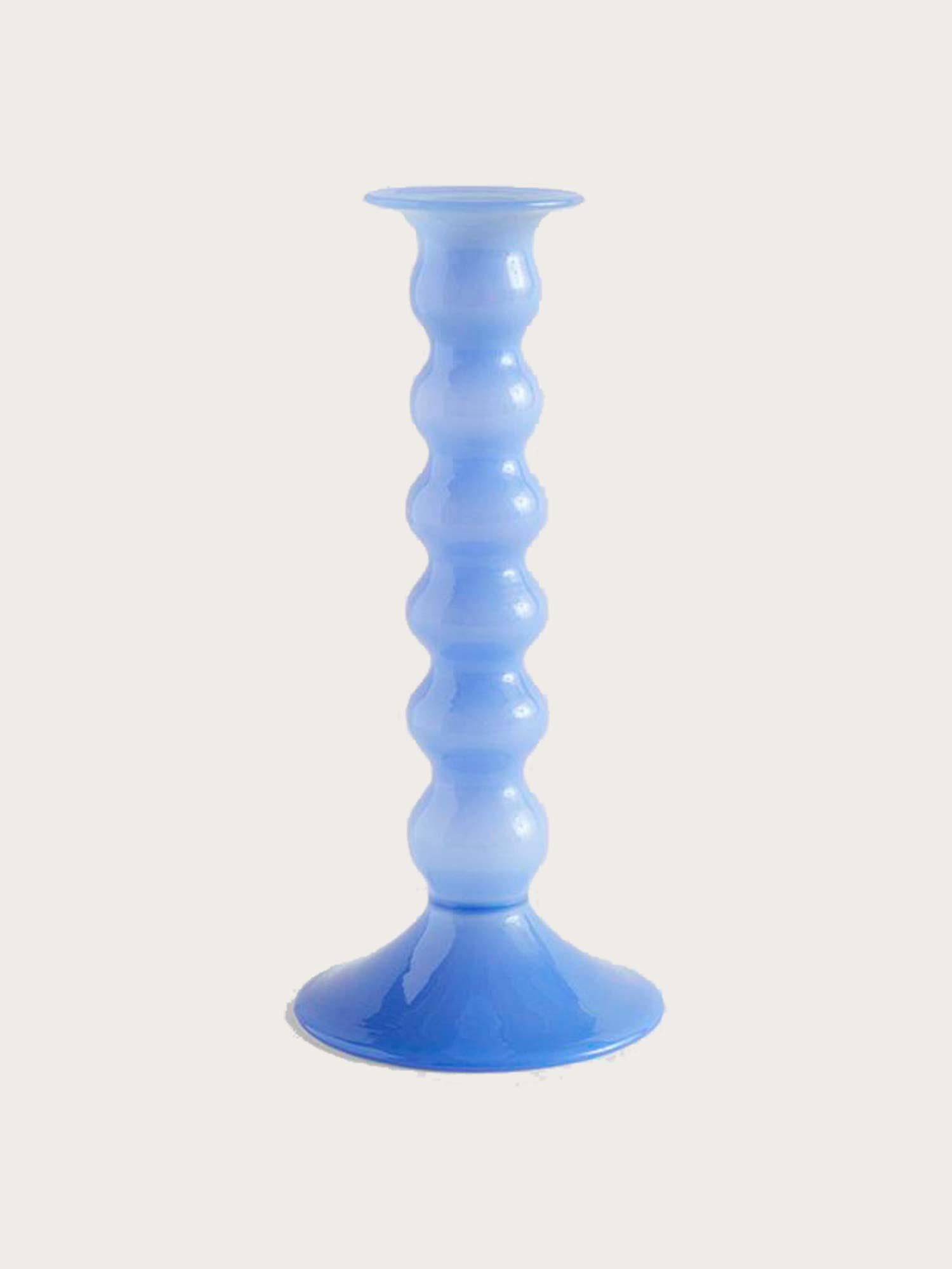 Wavy Candleholder Large - Jade Light Blue