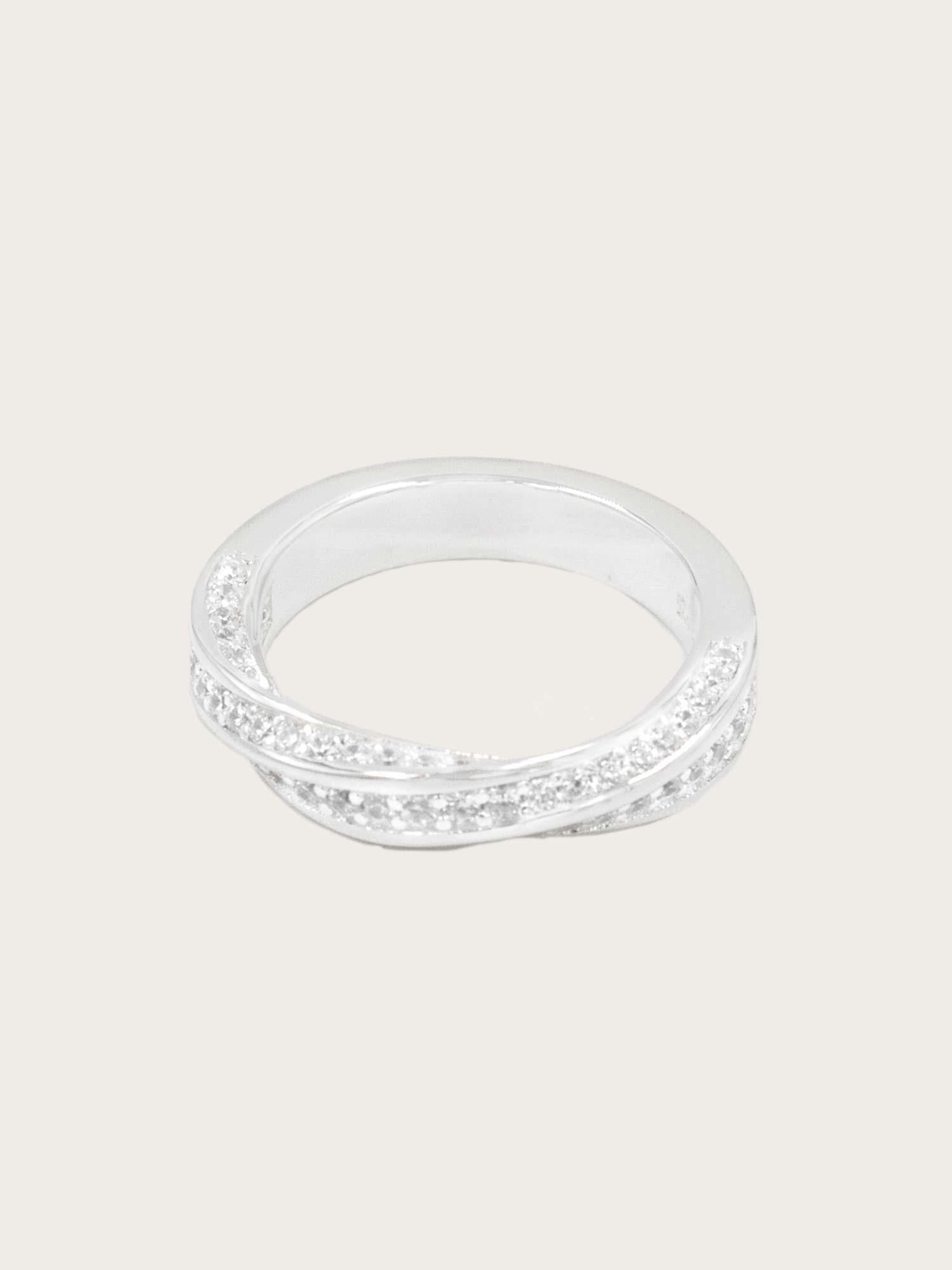 Twisted Diamond Ring - Silver
