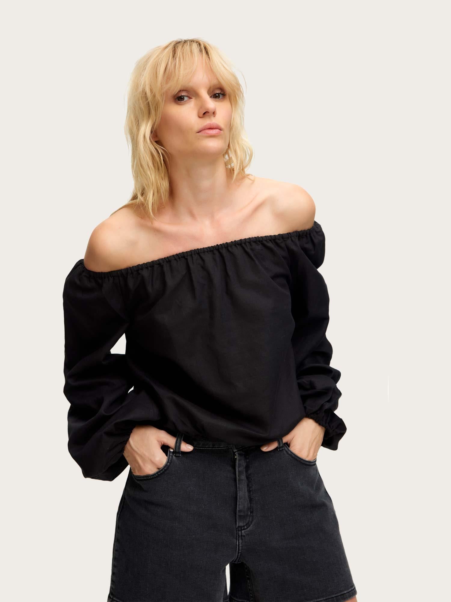 Lolian Off Shoulder Blouse - Black