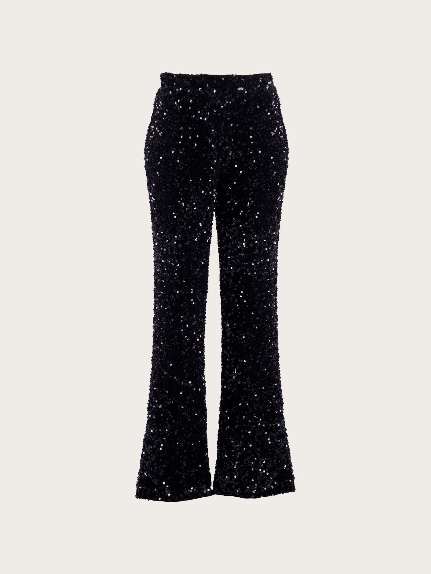Midnight Sequin Trouser - Black