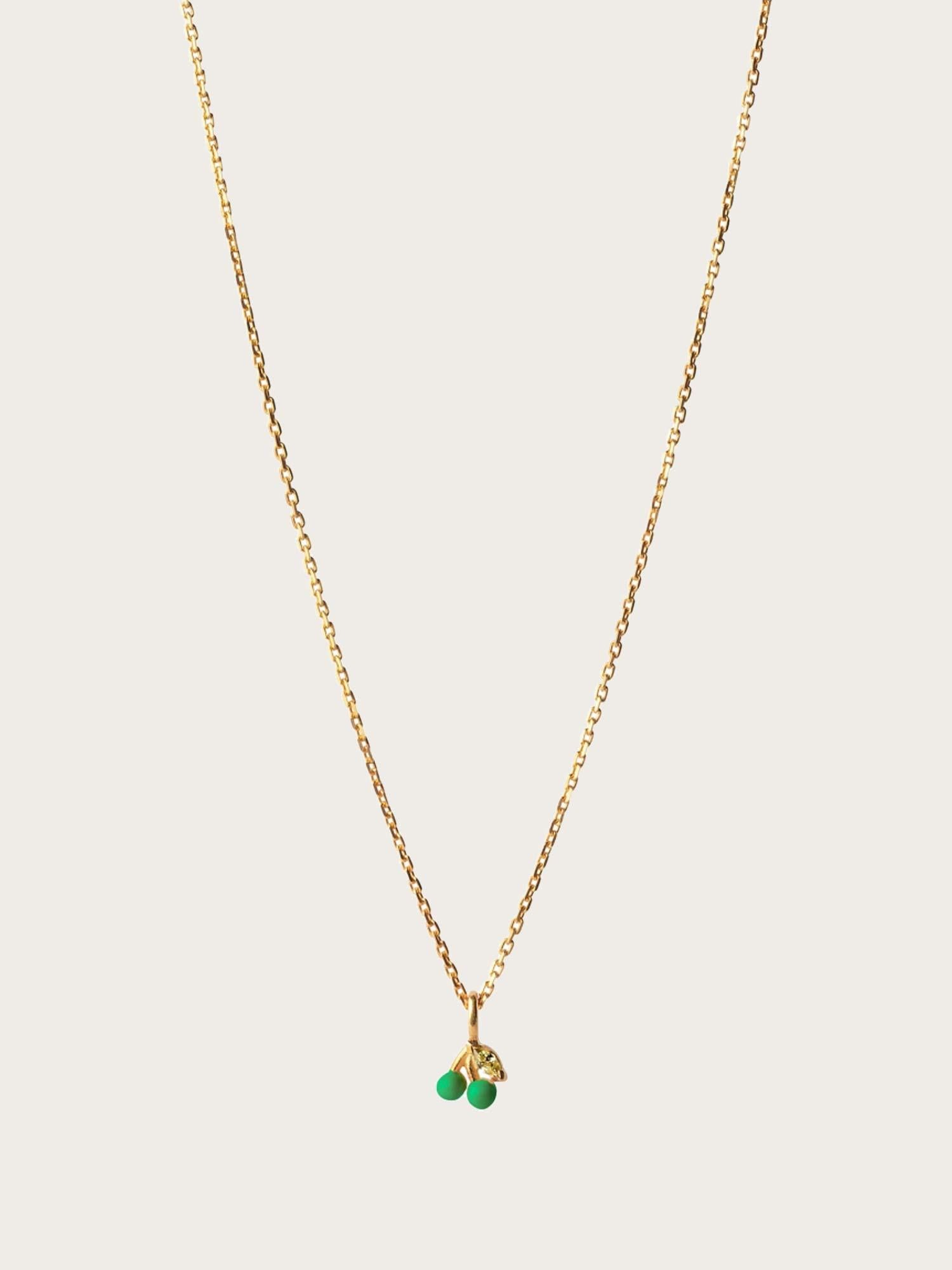 Necklace Cherry - Grass Green