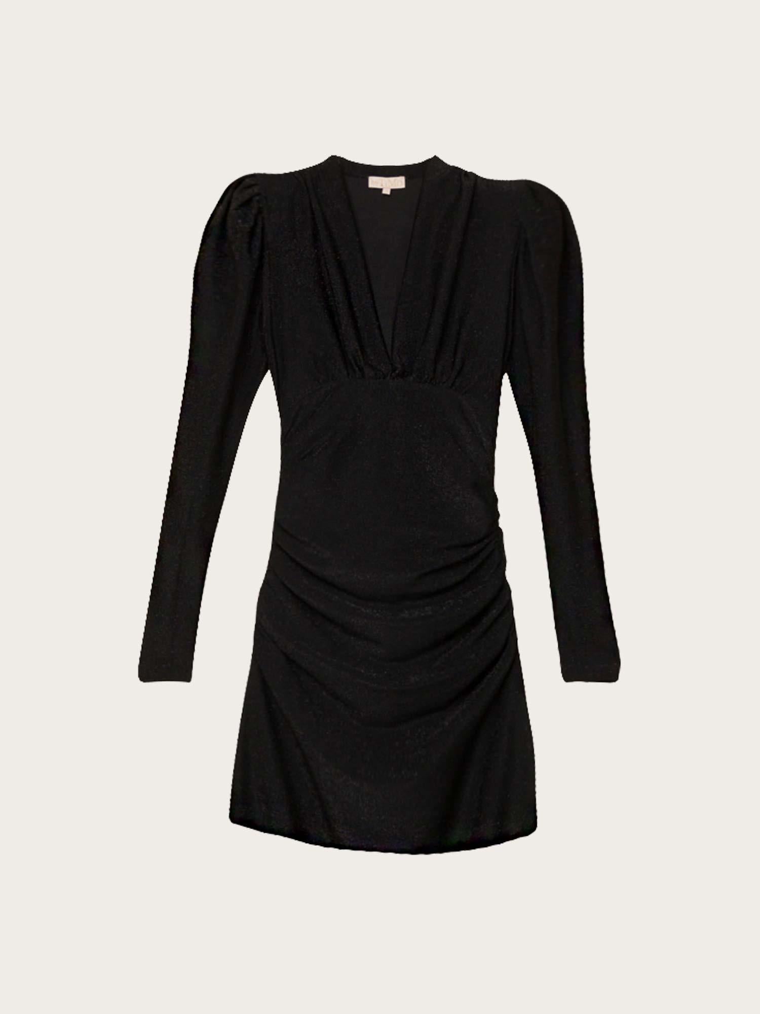 Glitter Jersey Mini Dress - Black