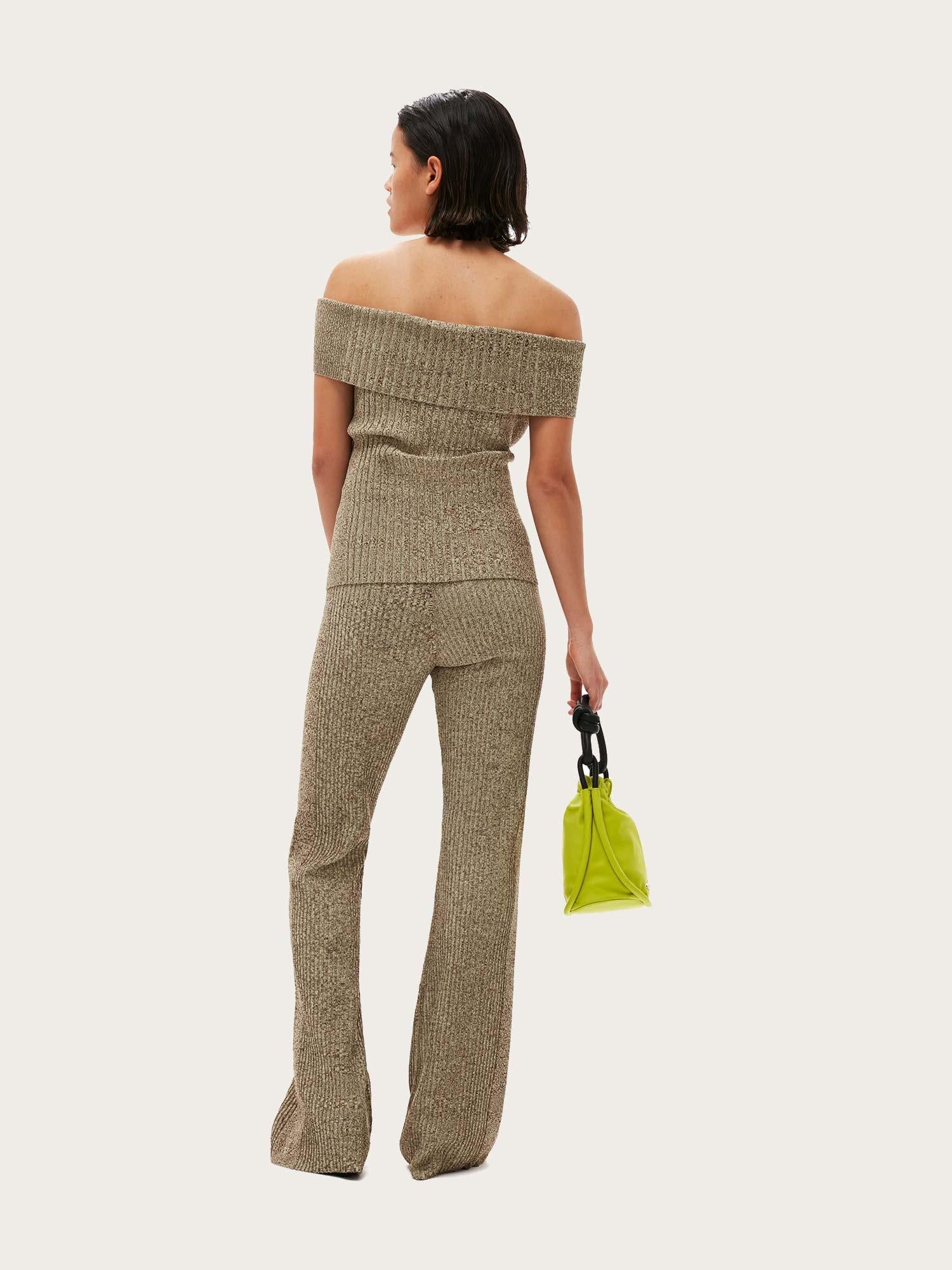 K1897 Melange Knit Pants - Brandy Brown