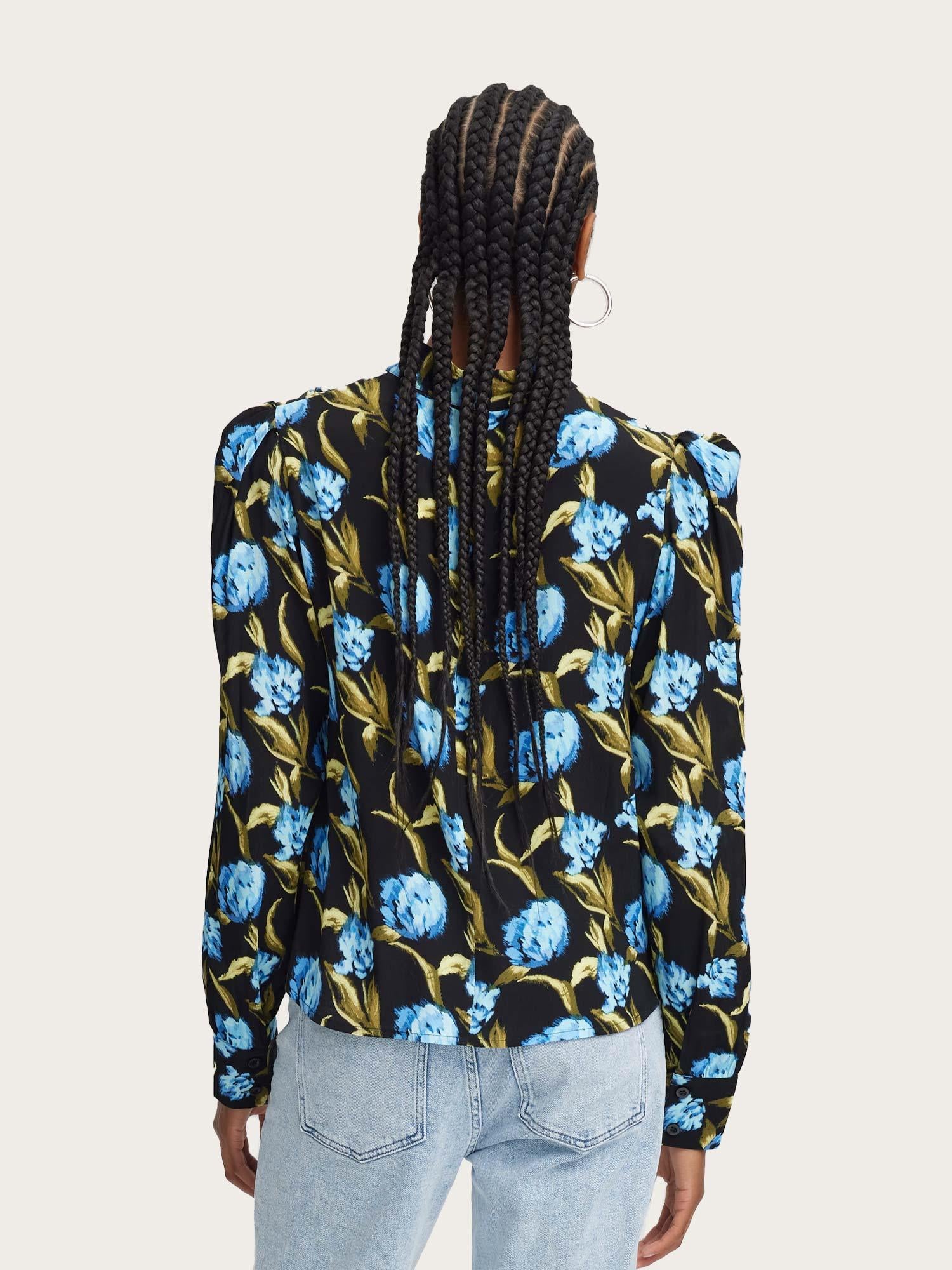 Pia P Blouse - Flower Army Blue