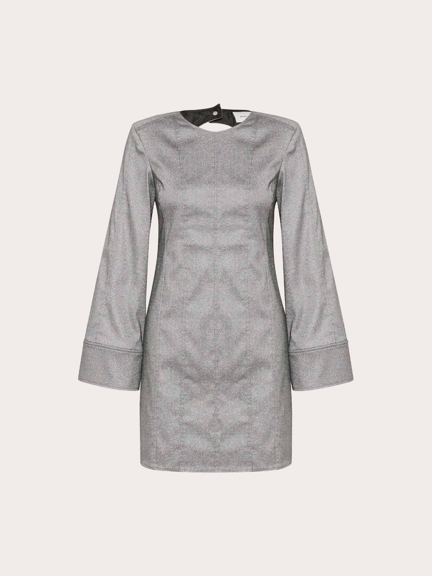 Yaira Short Dress - Grey Twill Glitter