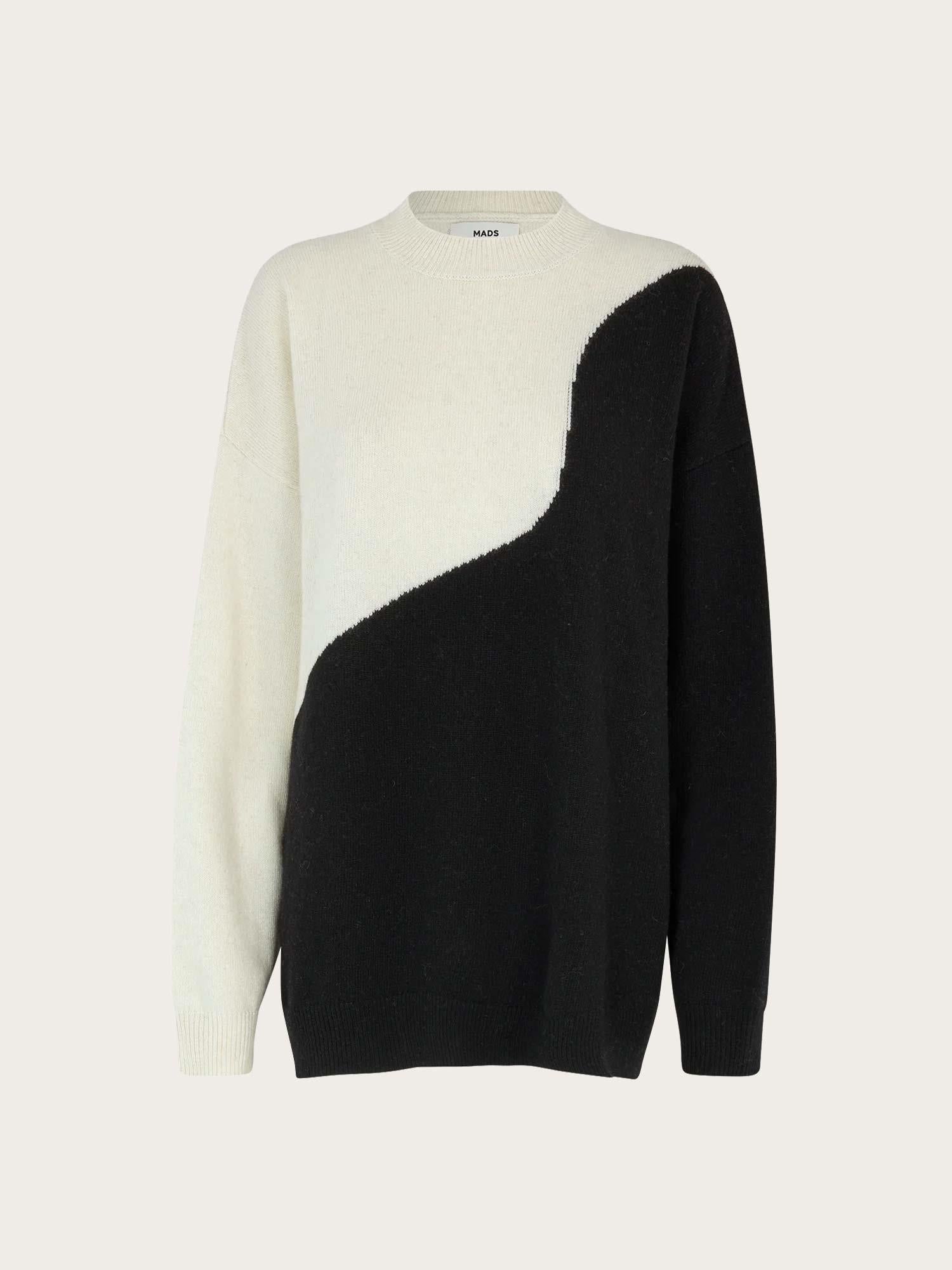 Recy Soft Knit Sandra Sweater - Black/Winter White