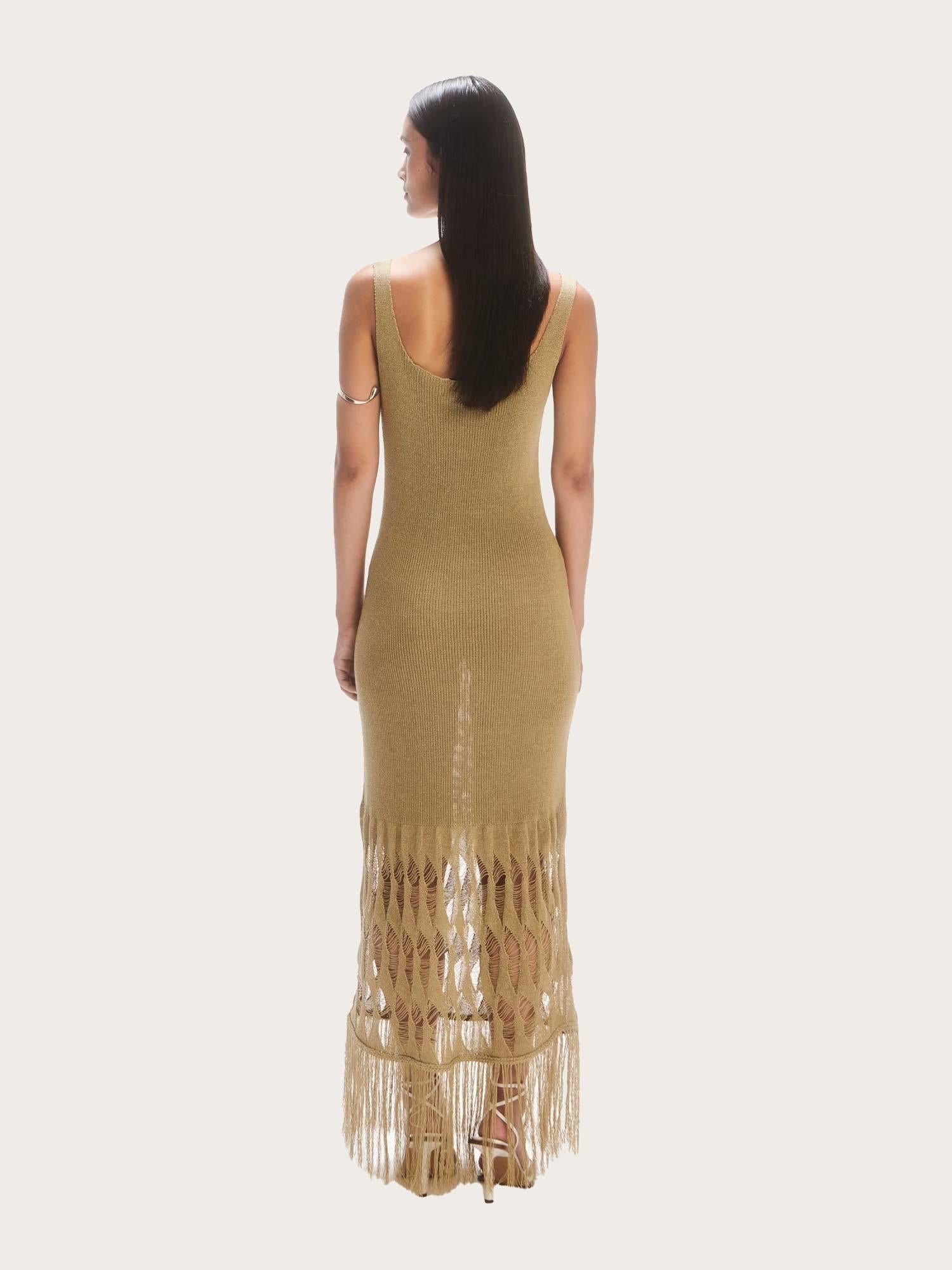 Knitted Long Dress - Weeping Willow Green