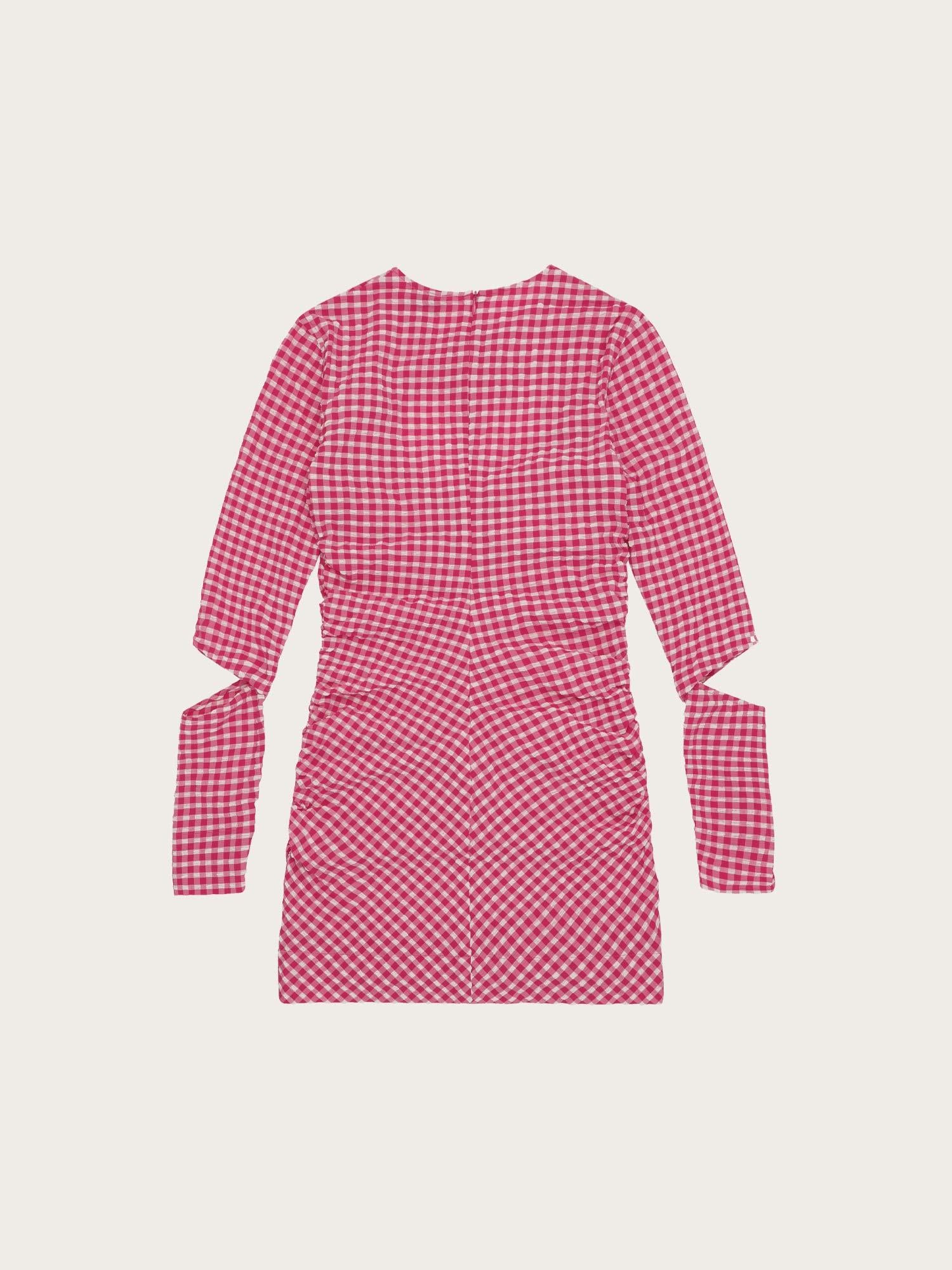F7665 Stretch Seersucker Cutout Mini Dress - Love Potion
