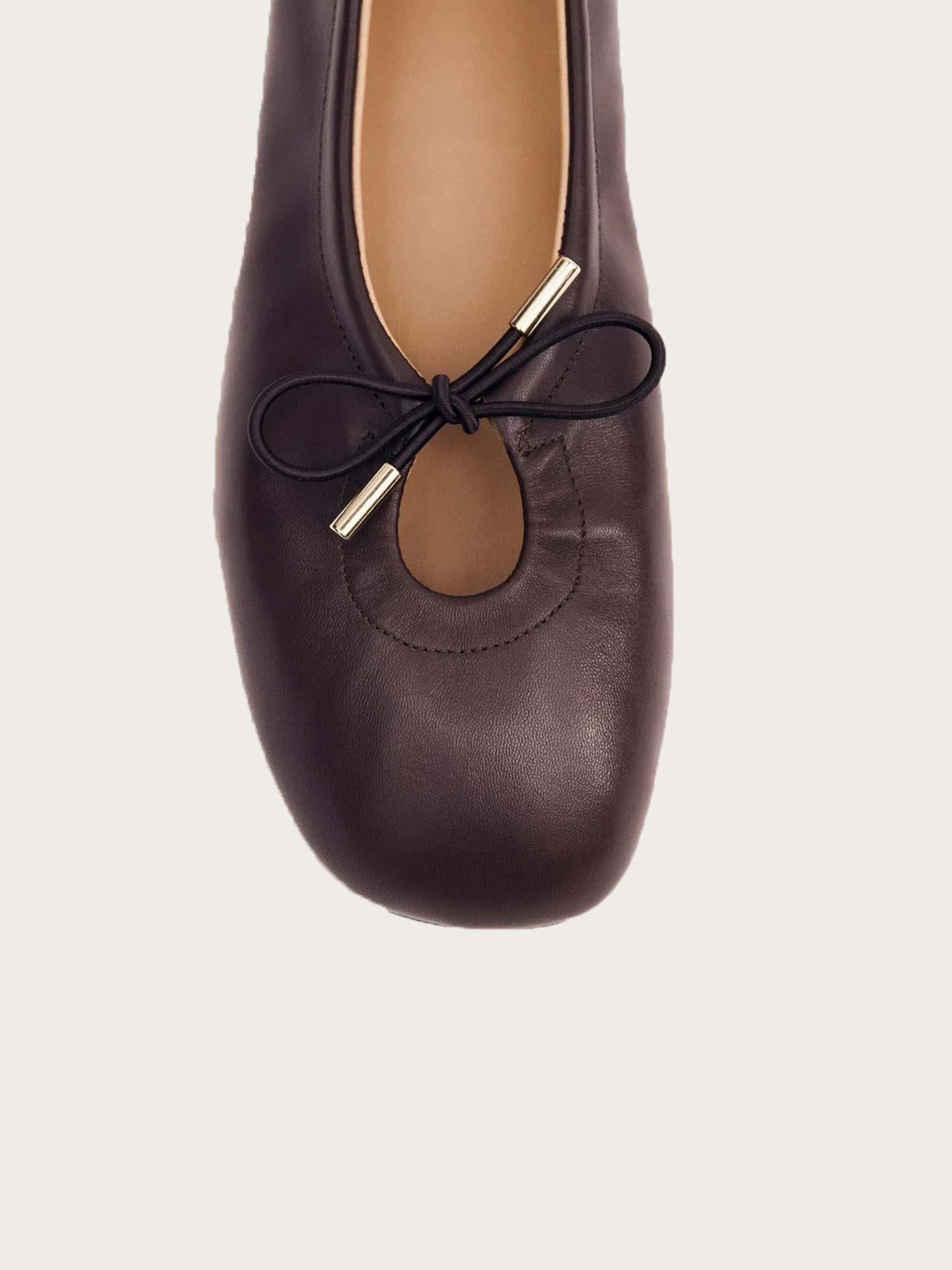 Rosalind Brown Leather Ballet Flats