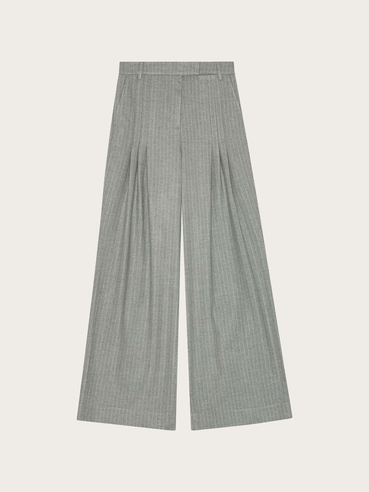 Wide Suiting Pant - Titanium Comb