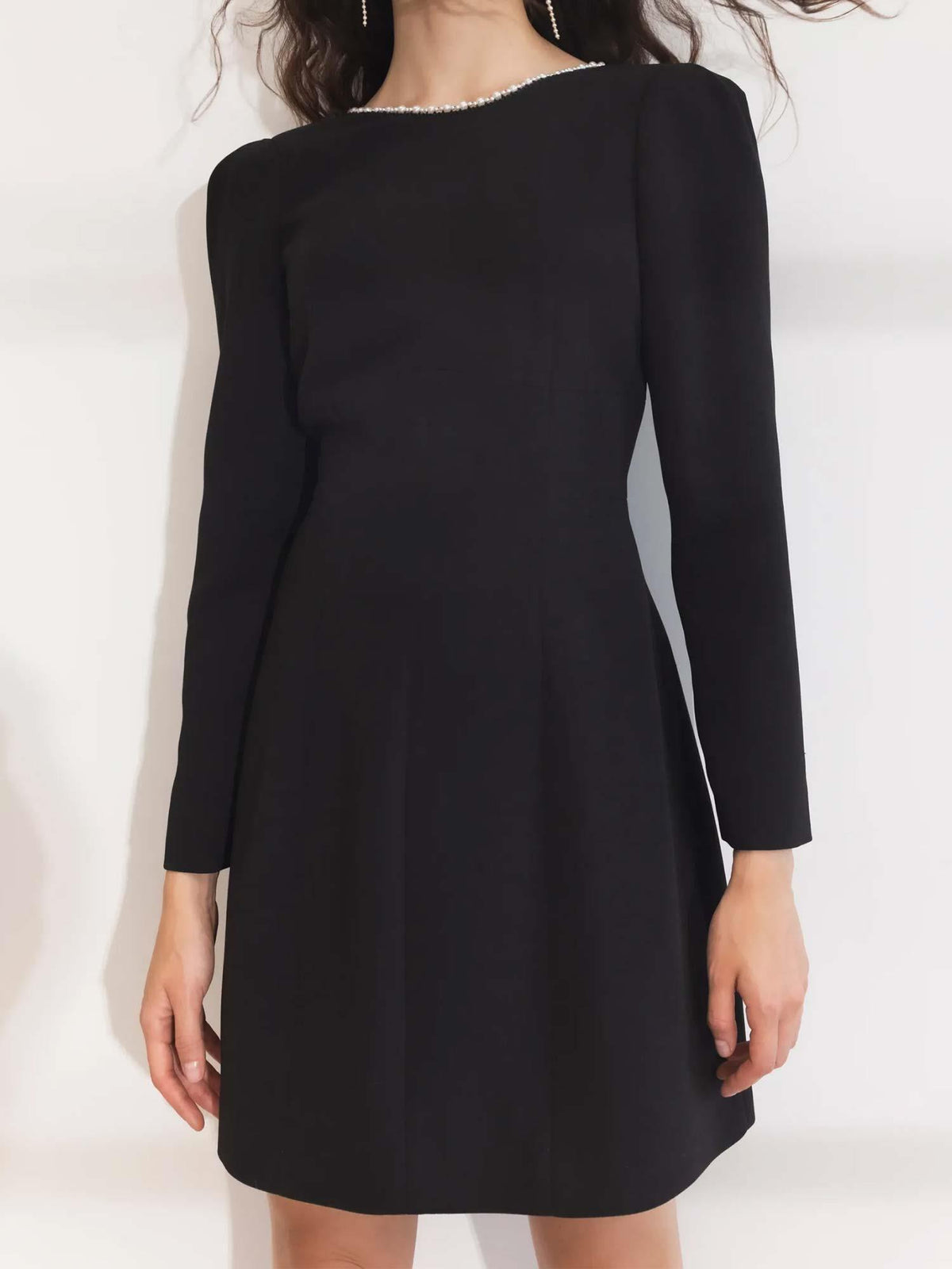 Nathalie Pearl Dress - Black