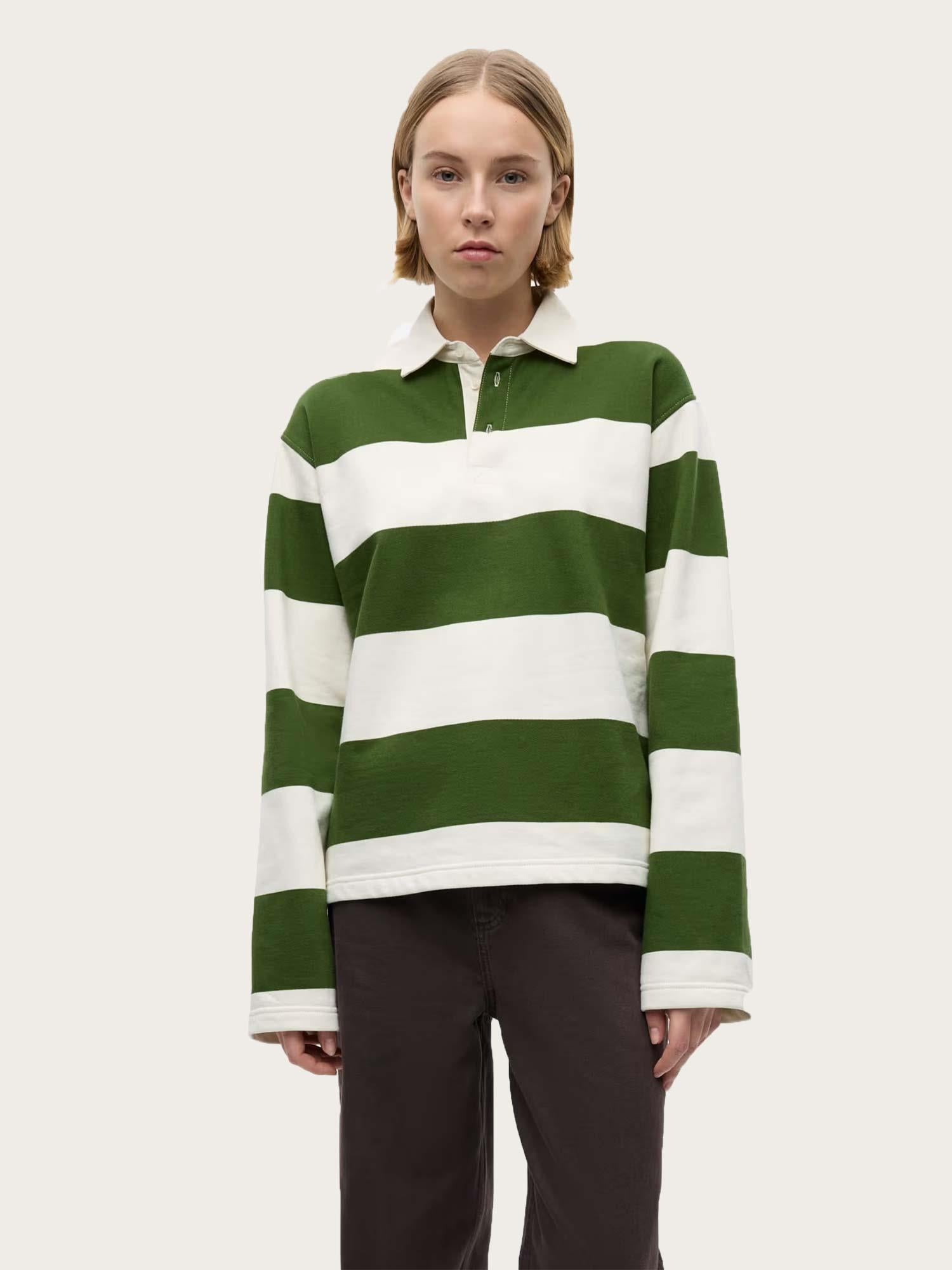 Entour ls Polo st - Chive Gardenia Stripe