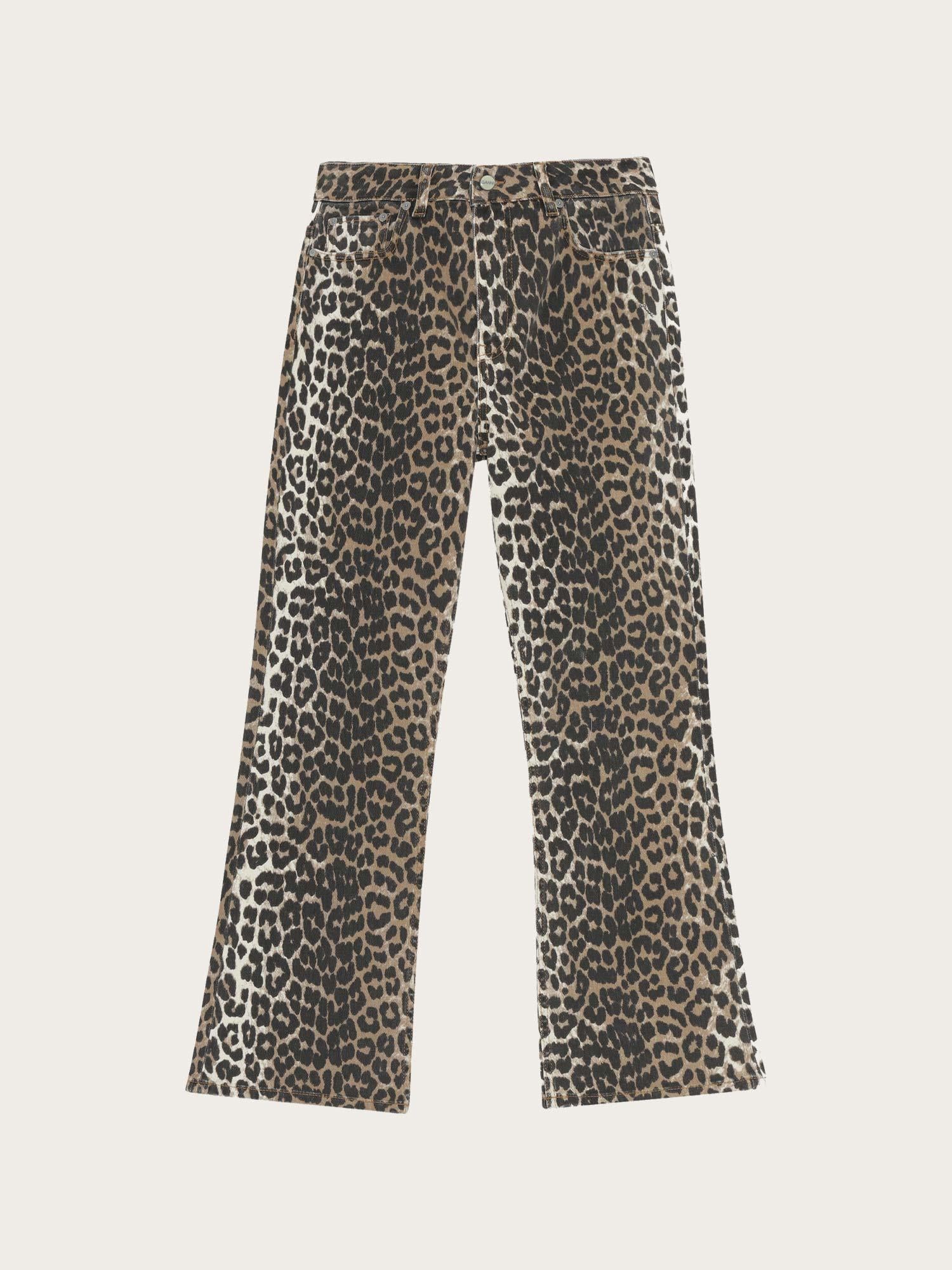 J1059 Print Denim Betzy Cropped - Leopard