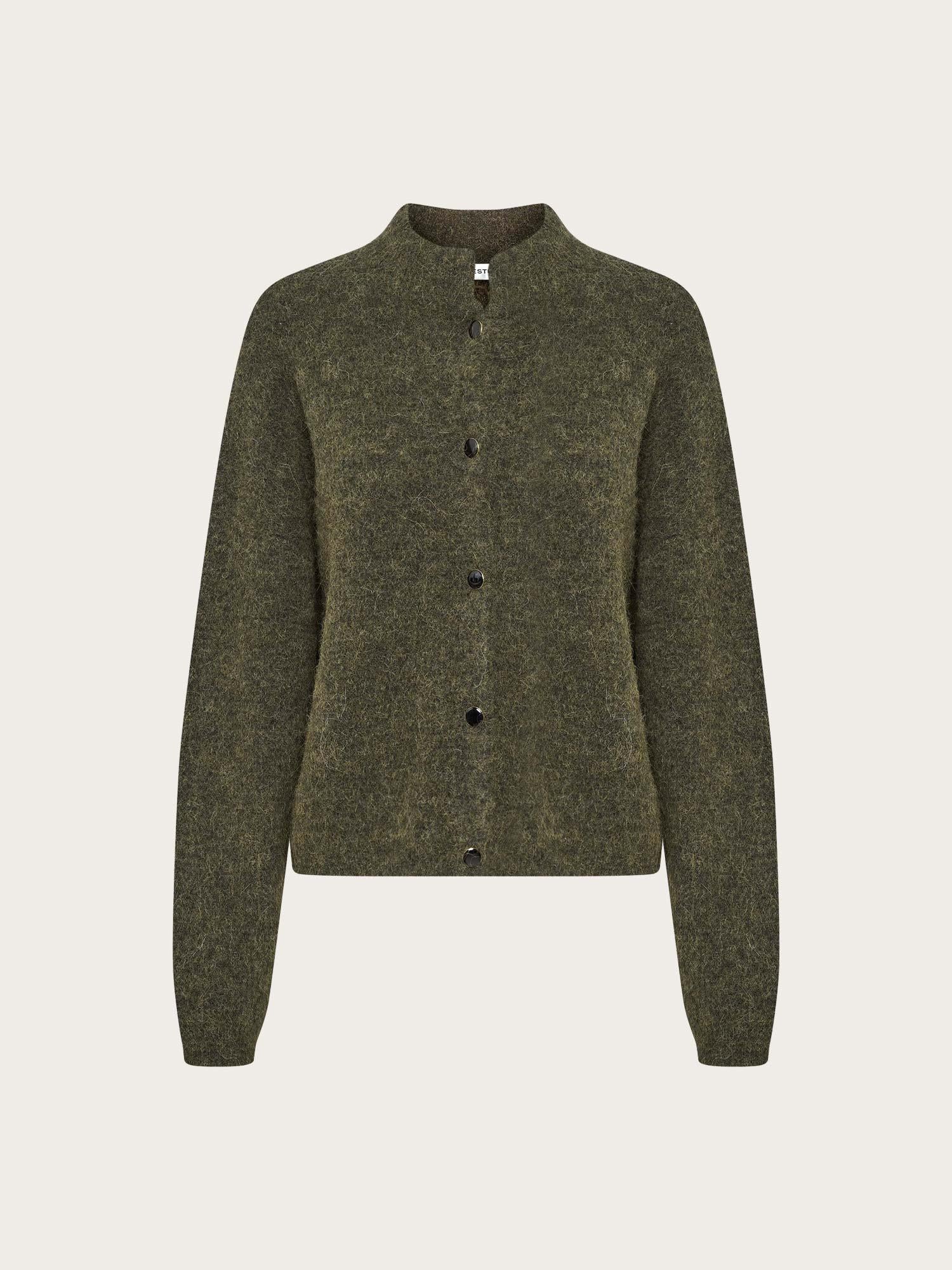 Alpha Short Cardigan - Dark Olive Melange